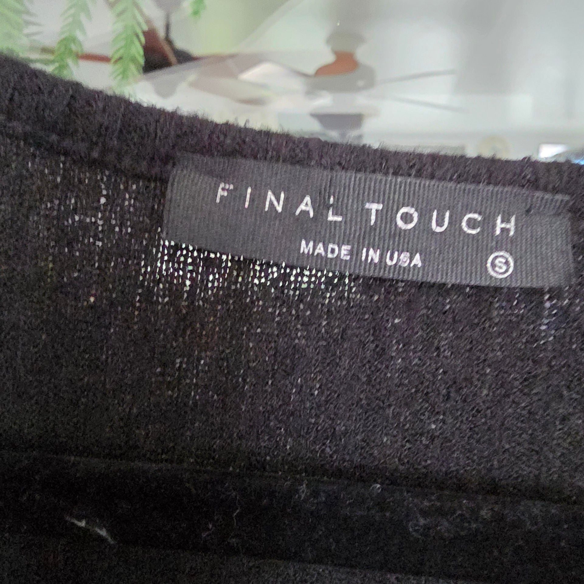 Final Touch Black Ribbed Long Sleeve Top Size S 4