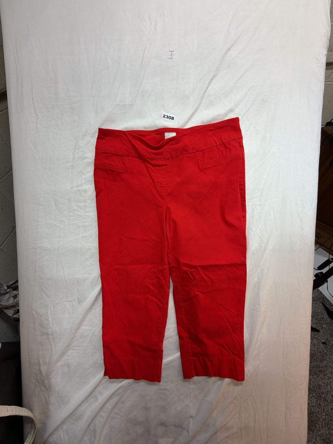 Zac & Rachel Pull On Capri Size 12 Red Pants 2