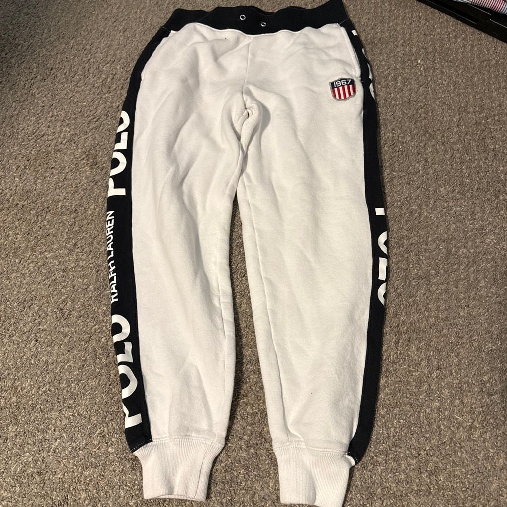 Polo Ralph Lauren Sweatpants Size S White Joggers 1967 3