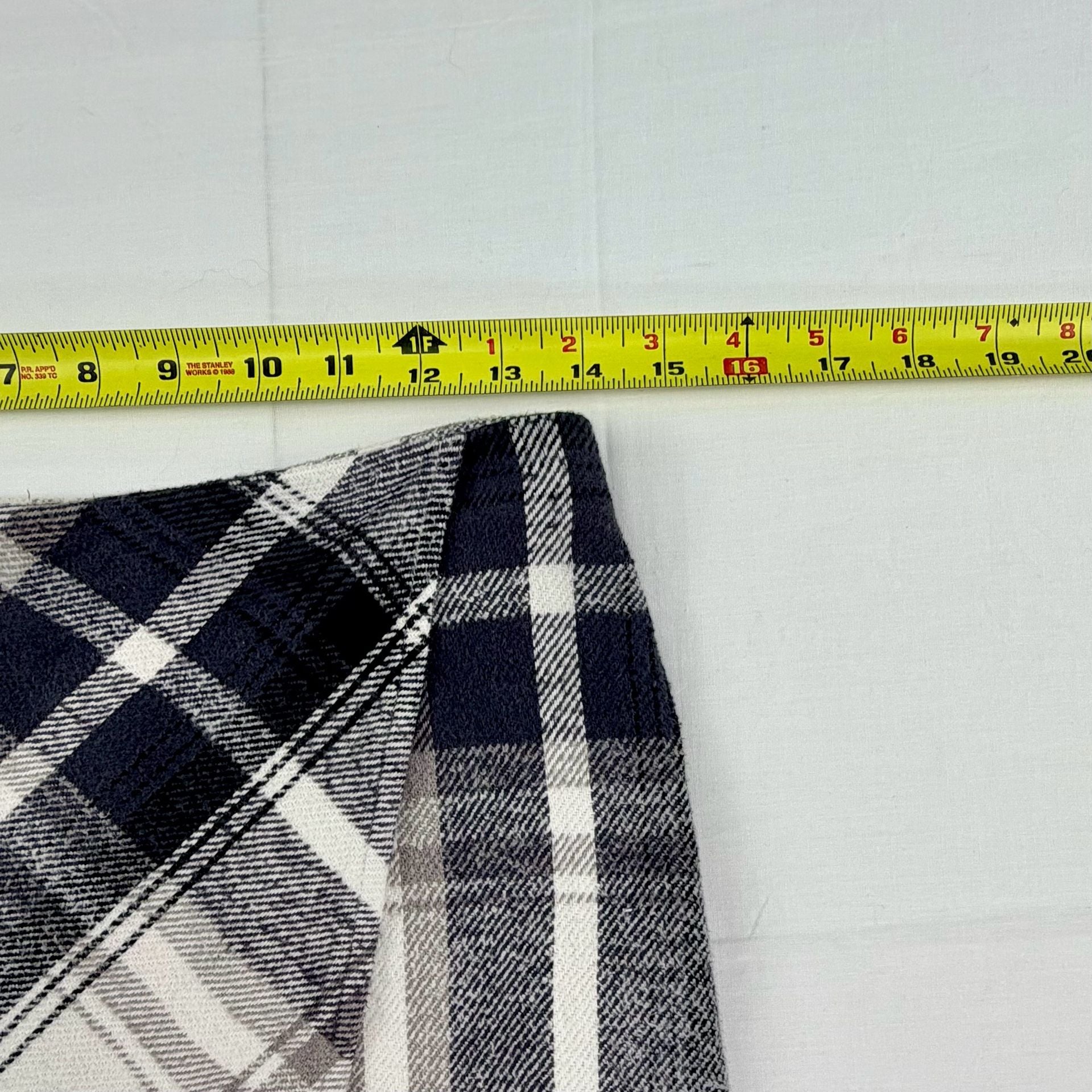 SO Women’s Plaid Mini Skirt Gray Black White  100% Cotton Size XL (14/16) 7
