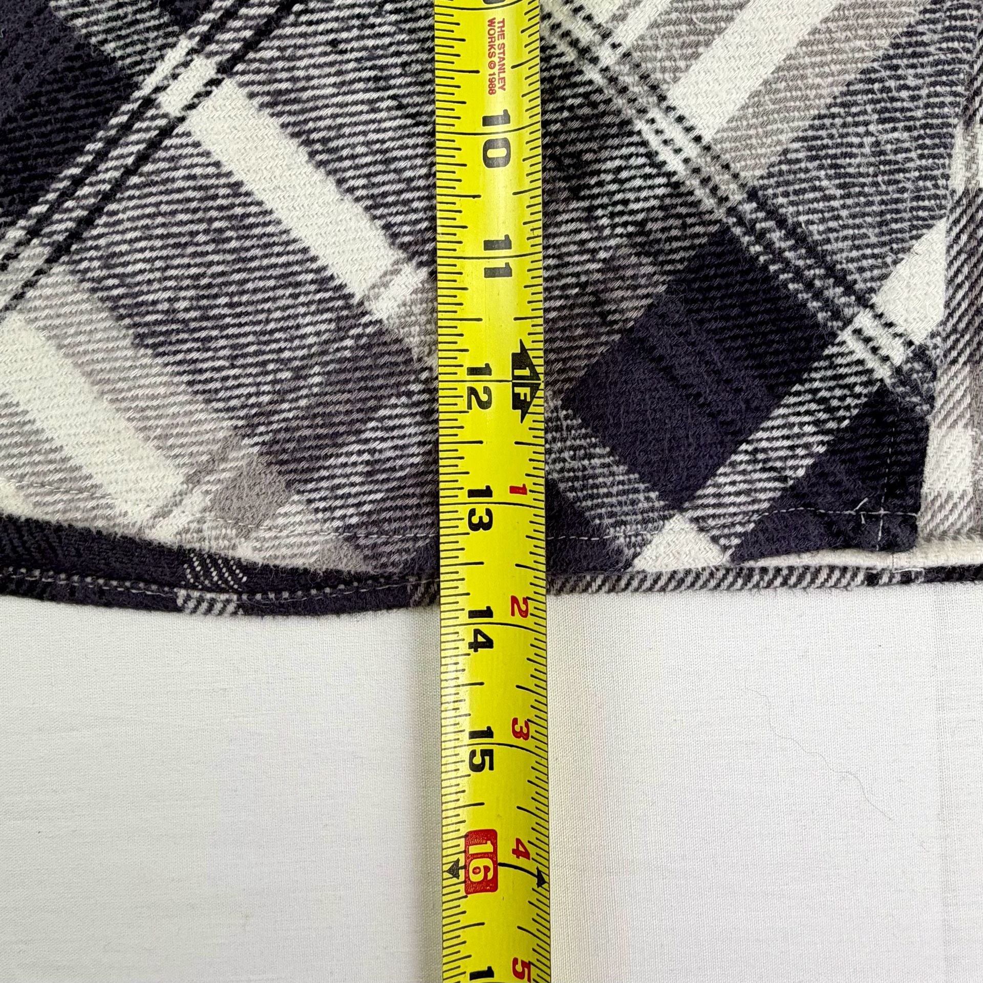 SO Women’s Plaid Mini Skirt Gray Black White  100% Cotton Size XL (14/16) 10