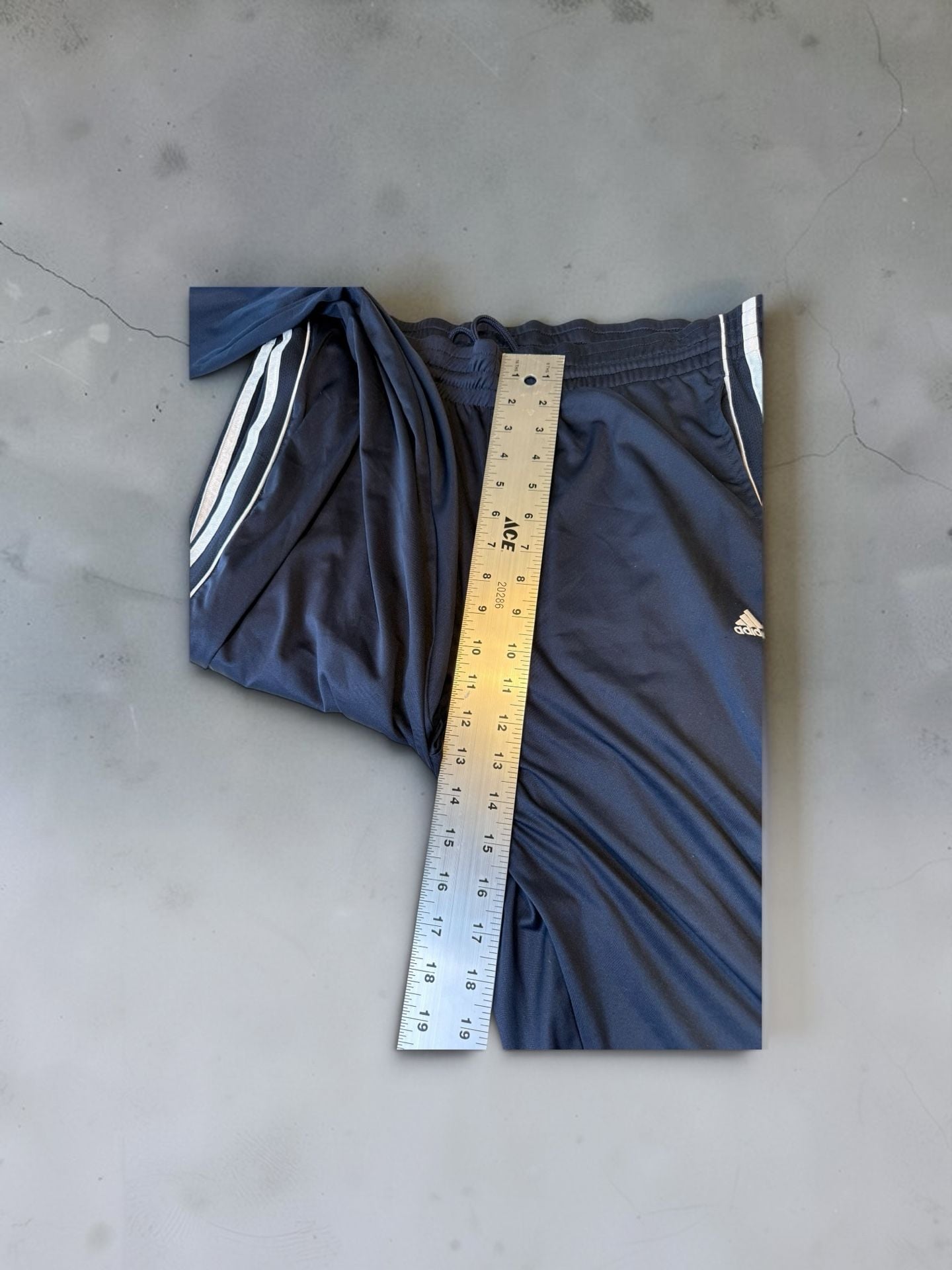 Adidas Track Pants Size M Navy Blue 3 Stripe 9