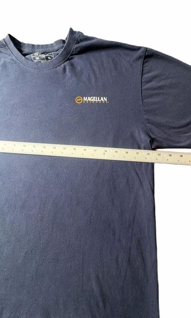 Magellan Outdoors Graphic T-Shirt Size XL Navy Blue Car Canoe 4