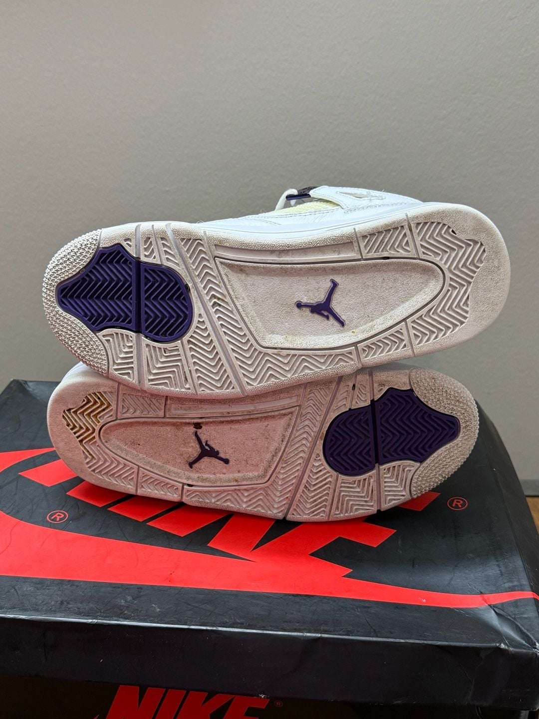 6.5Y Nike Air Jordan 4 Retro Metallic Purple White Court Purple 7