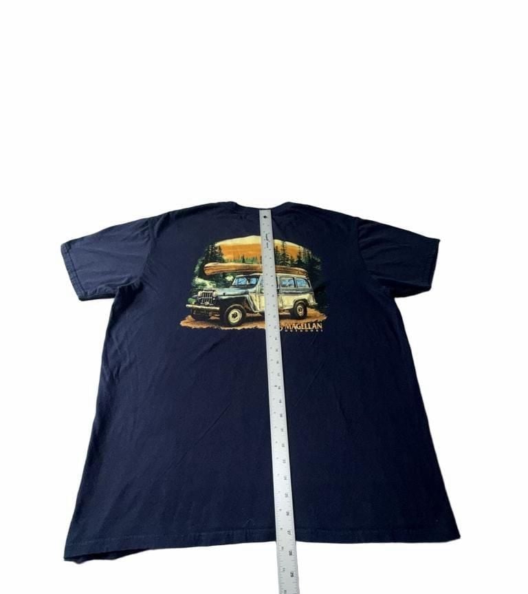 Magellan Outdoors Graphic T-Shirt Size XL Navy Blue Car Canoe 7
