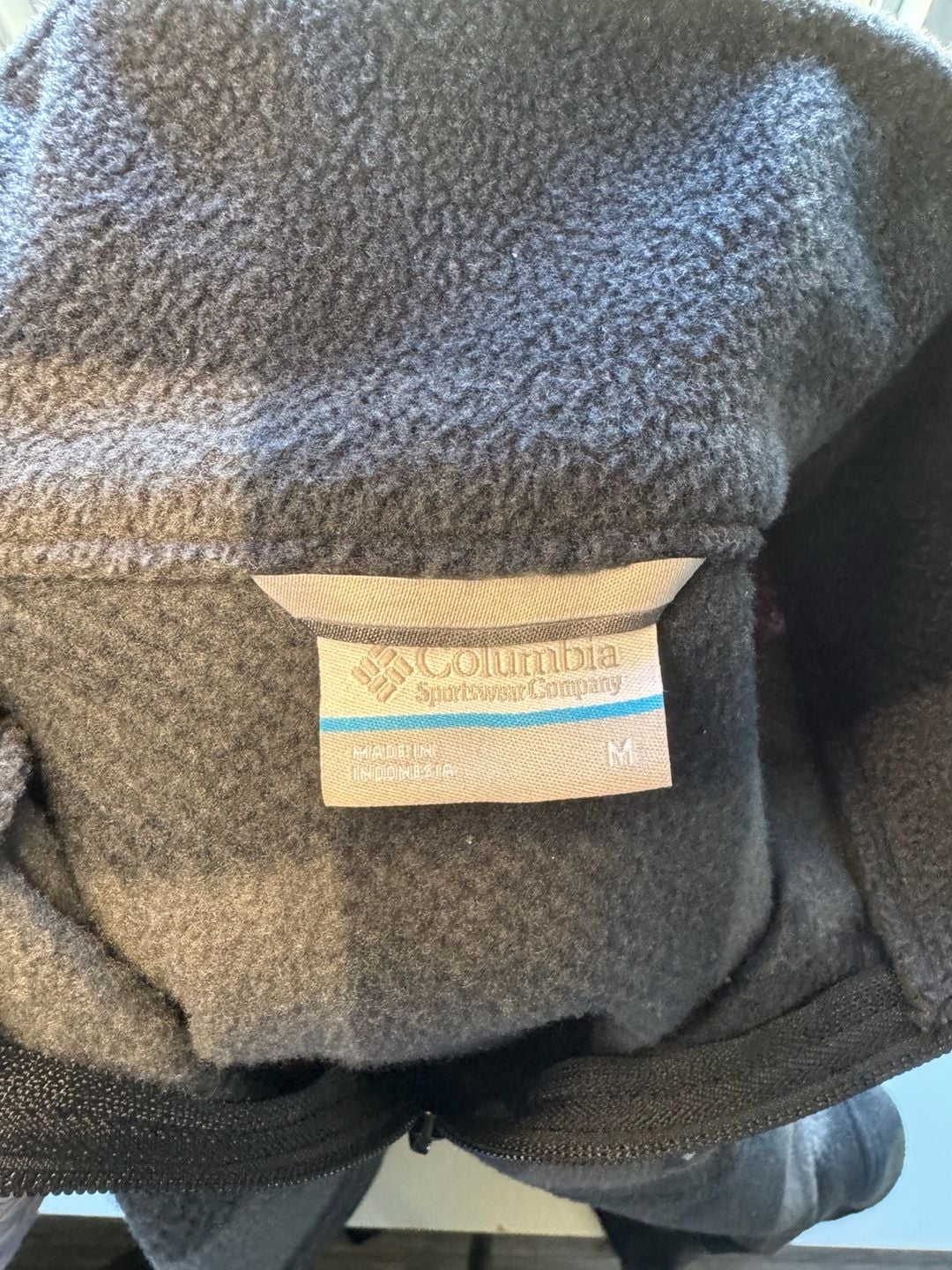 Columbia Plaid Full Zip Fleece Jacket Gray Black 3