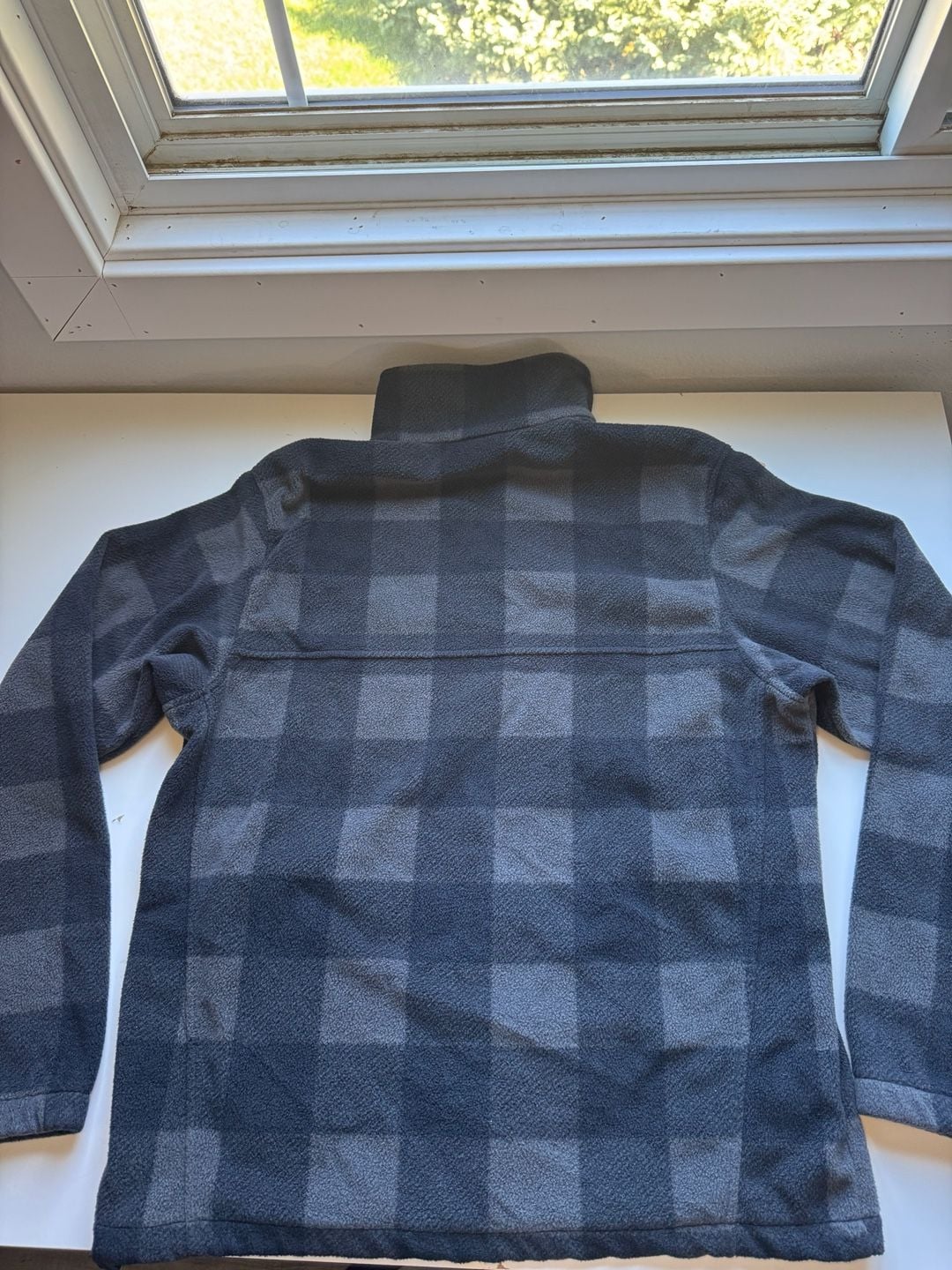 Columbia Plaid Full Zip Fleece Jacket Gray Black 5