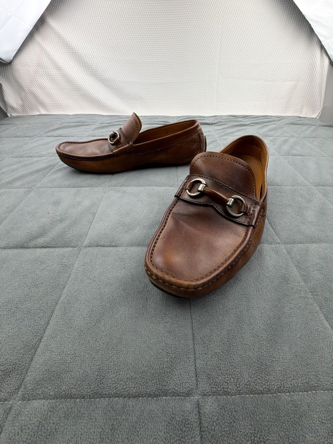 Magnanni Leather Bit Driving Loafers Brown Cognac 4