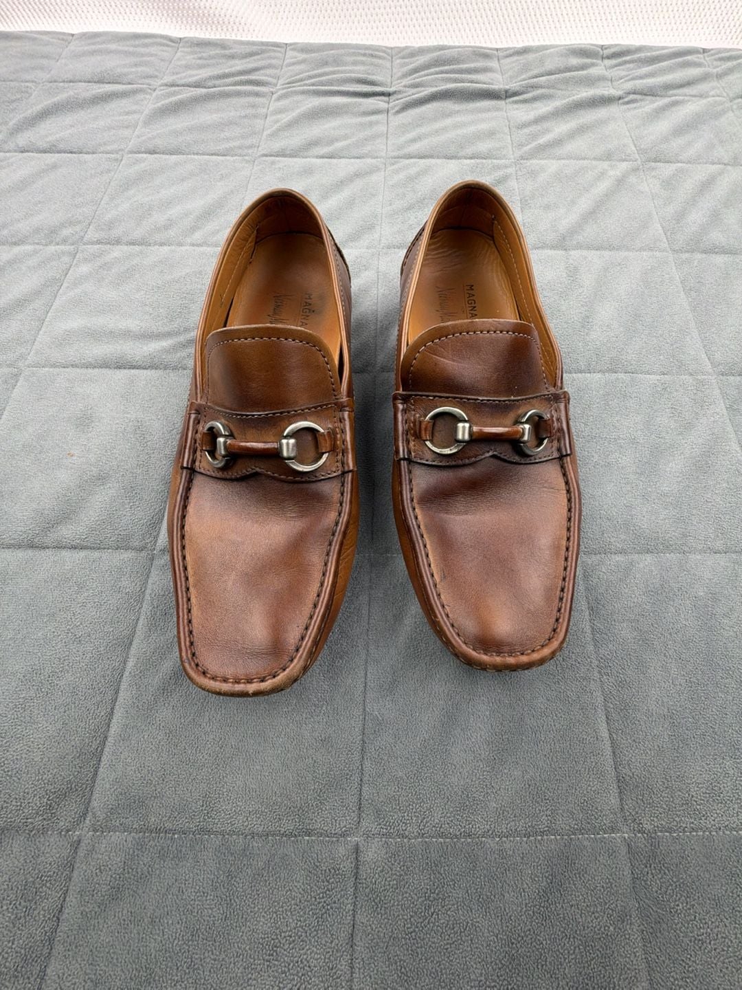 Magnanni Leather Bit Driving Loafers Brown Cognac 5
