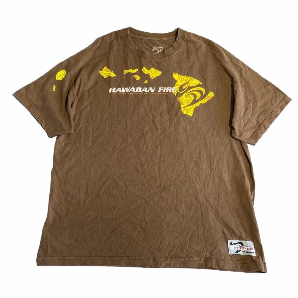 Hawaiian Fire T-Shirt Size XXL Brown Hawaii Tribal Graphic 2