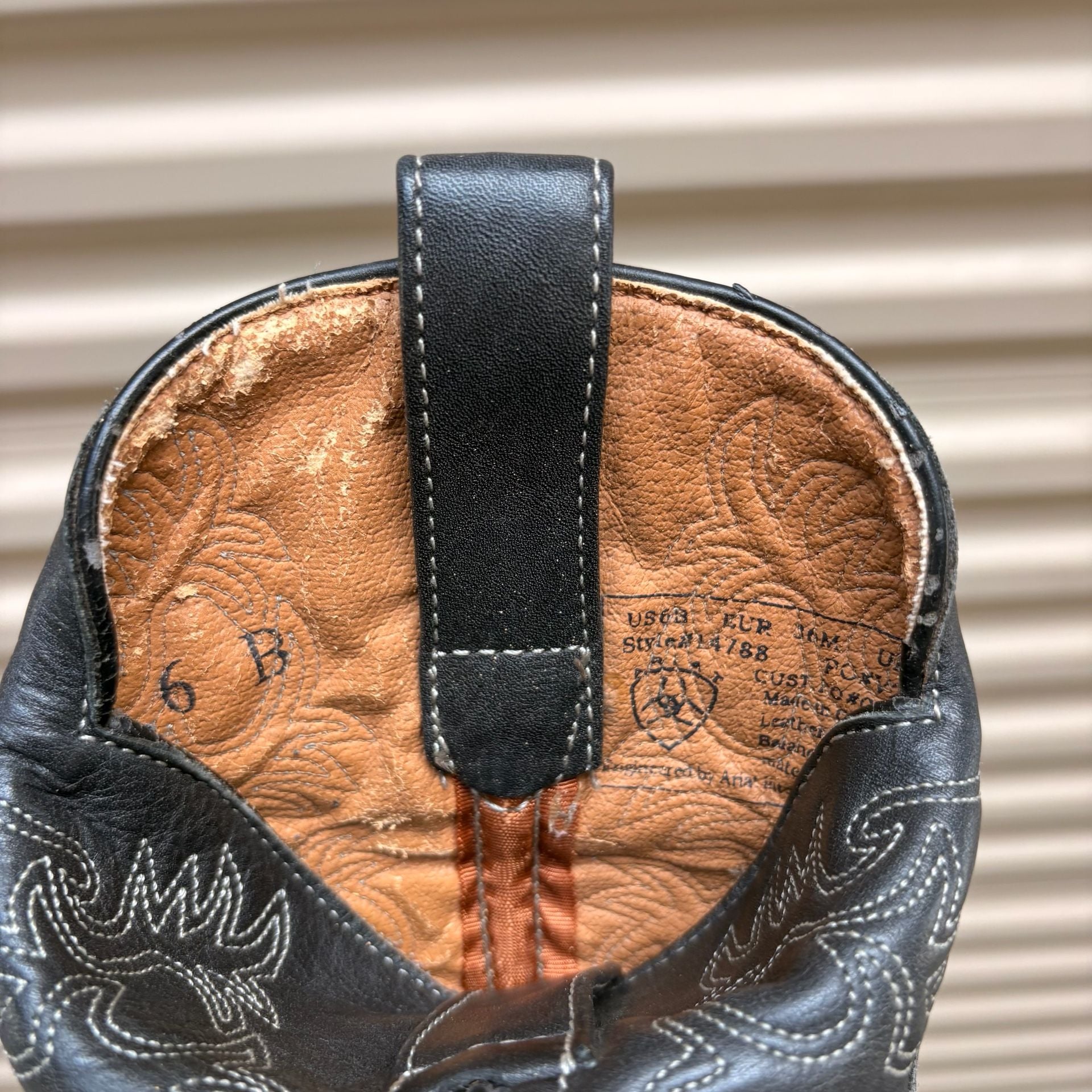 Ariat Fatbaby Western Boots Black Leather 8