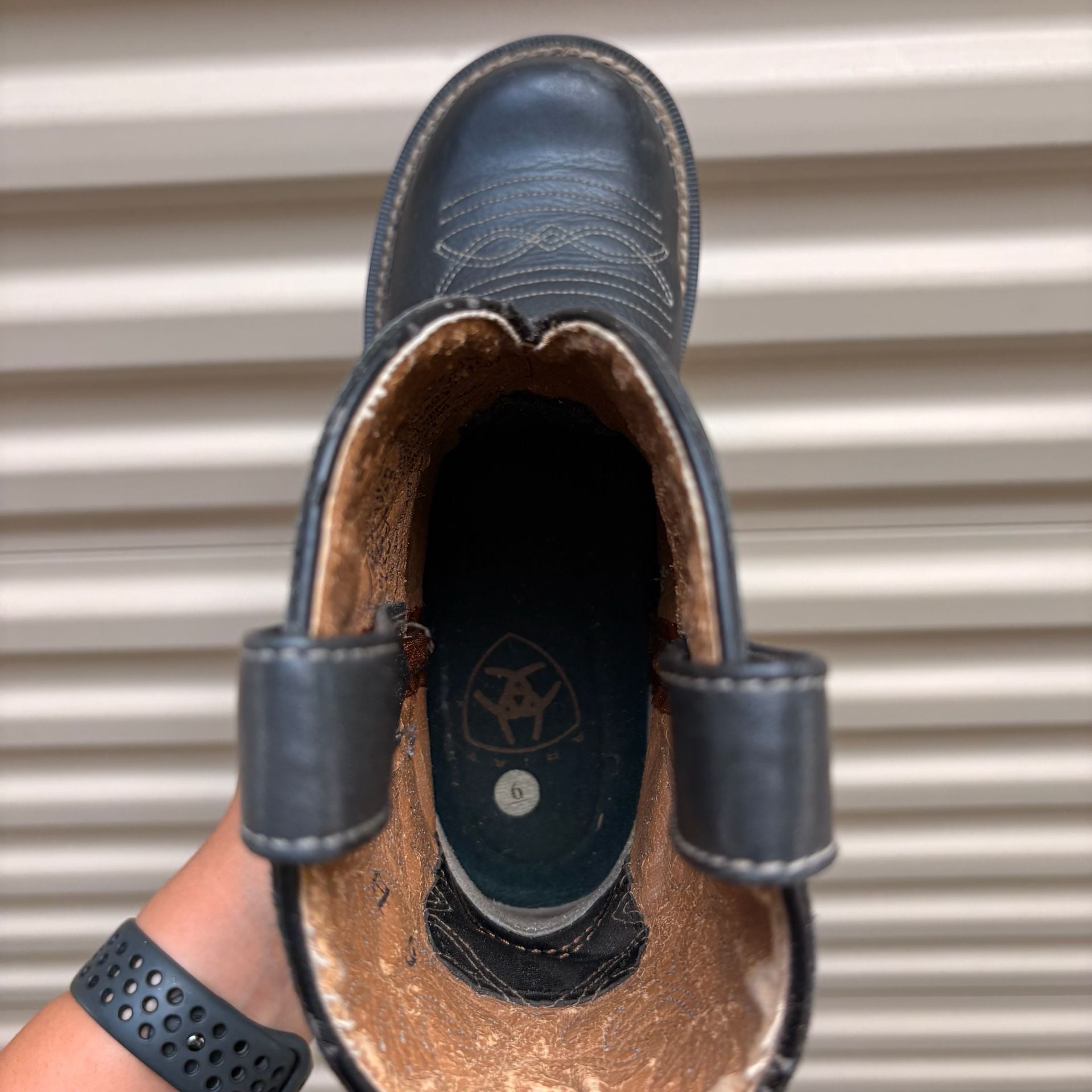 Ariat Fatbaby Western Boots Black Leather 9