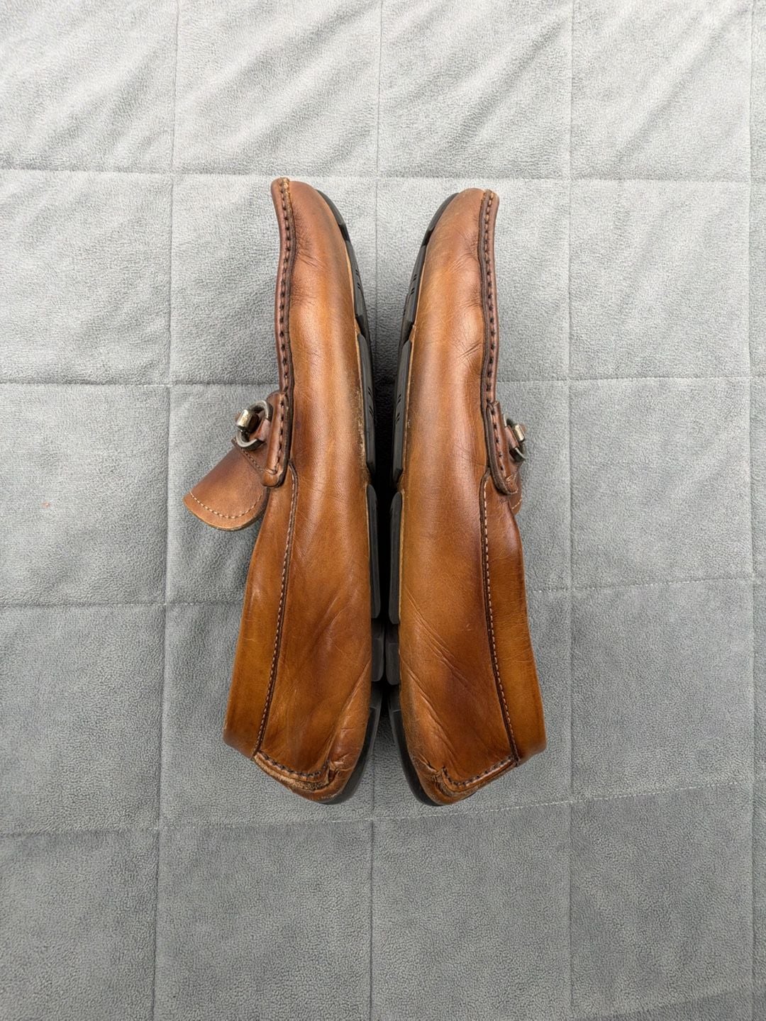 Magnanni Leather Bit Driving Loafers Brown Cognac 6