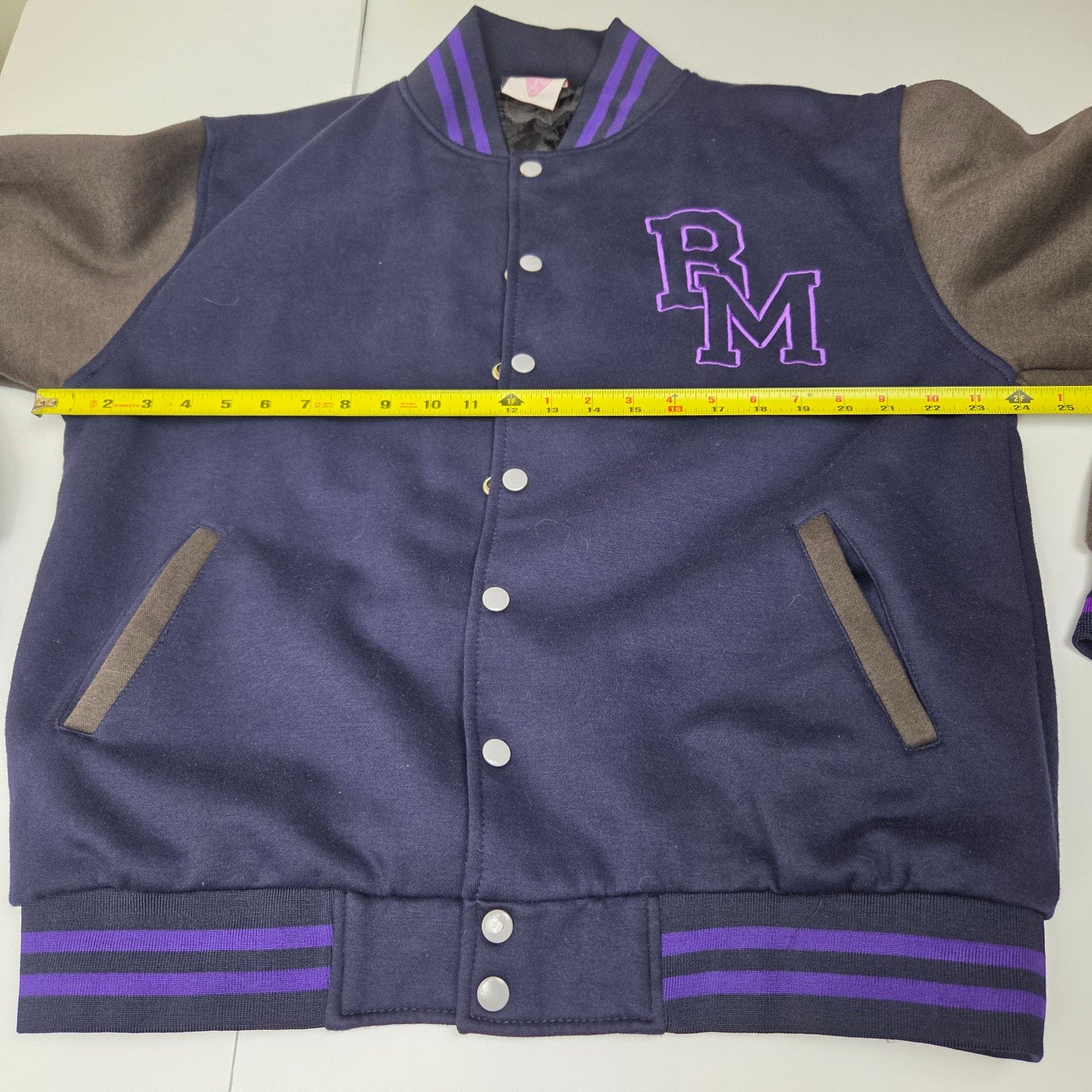 TKS Stop Blade of Marmora Varsity Jacket Size L Purple Navy 9