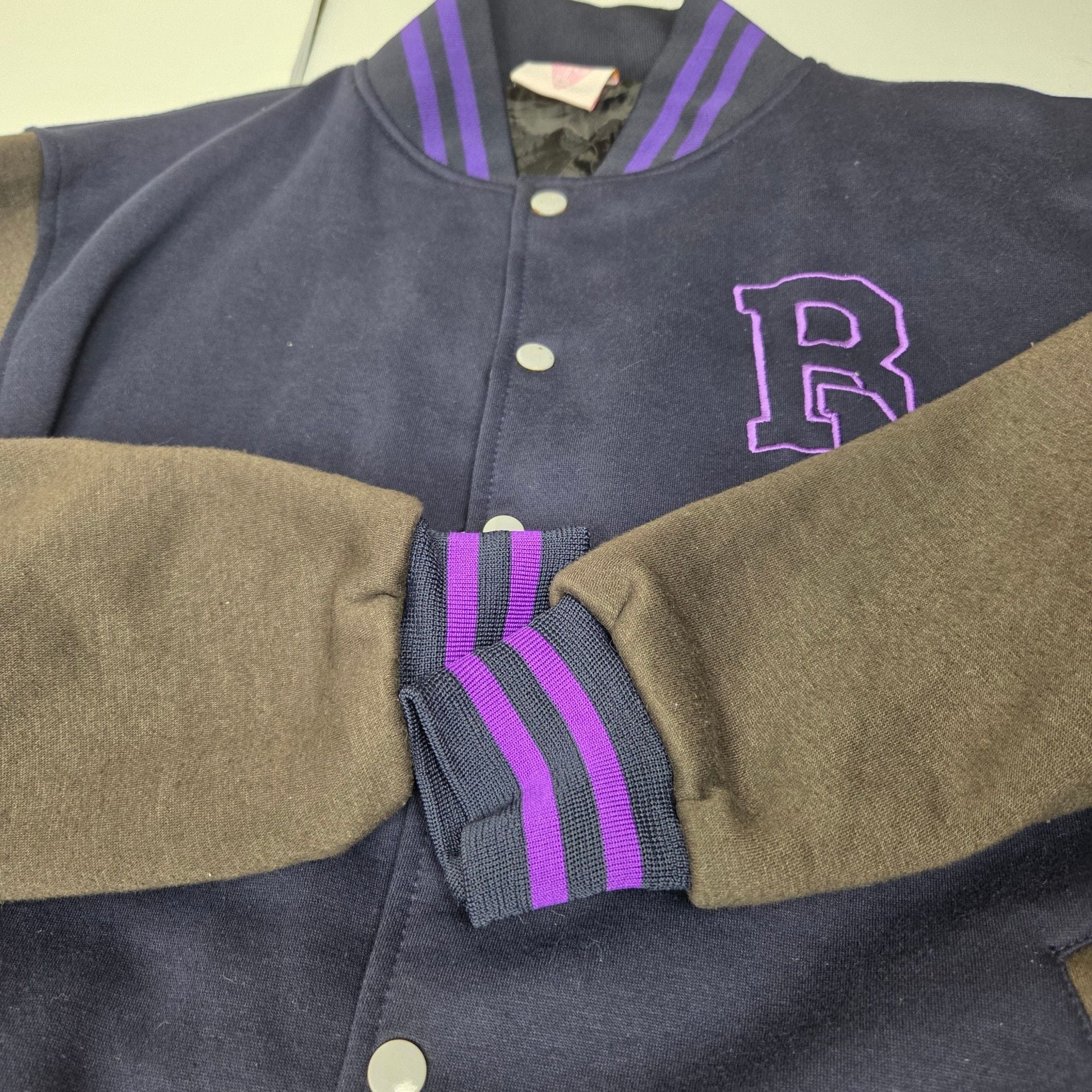 TKS Stop Blade of Marmora Varsity Jacket Size L Purple Navy 11