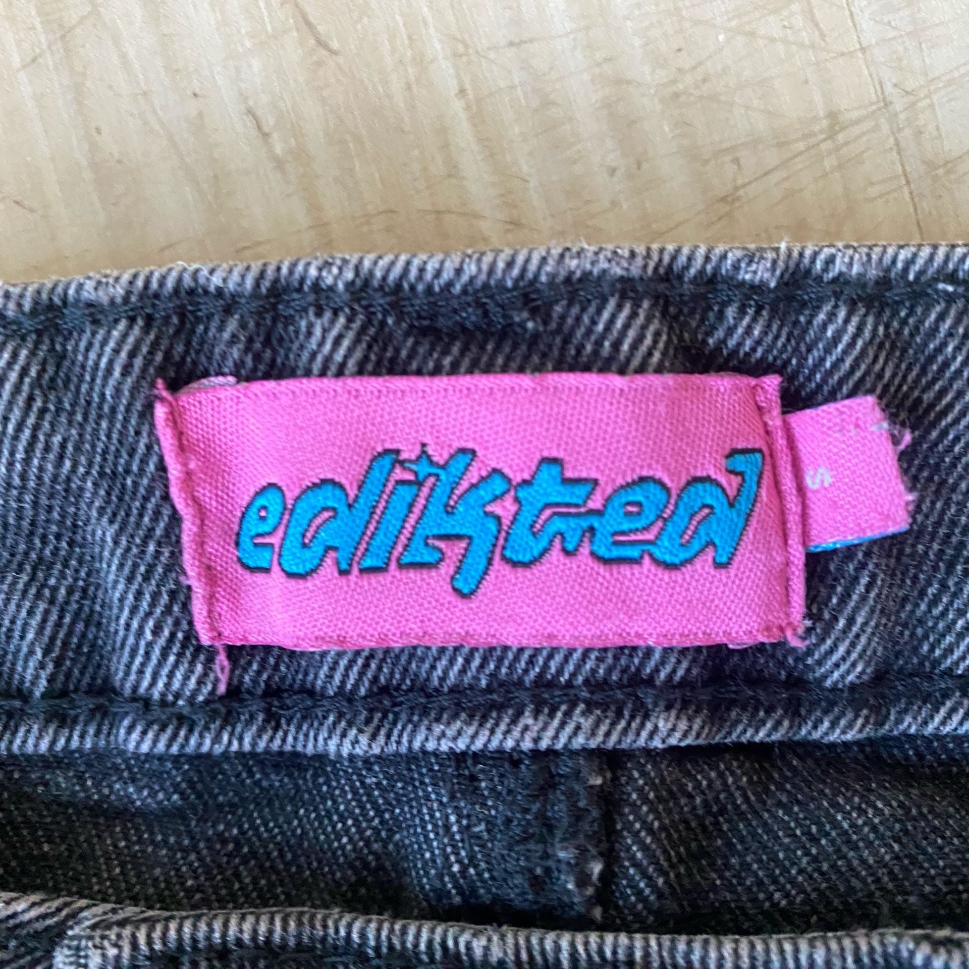 Edikted Baggy Jeans Size M Black Washed Wide Leg 3