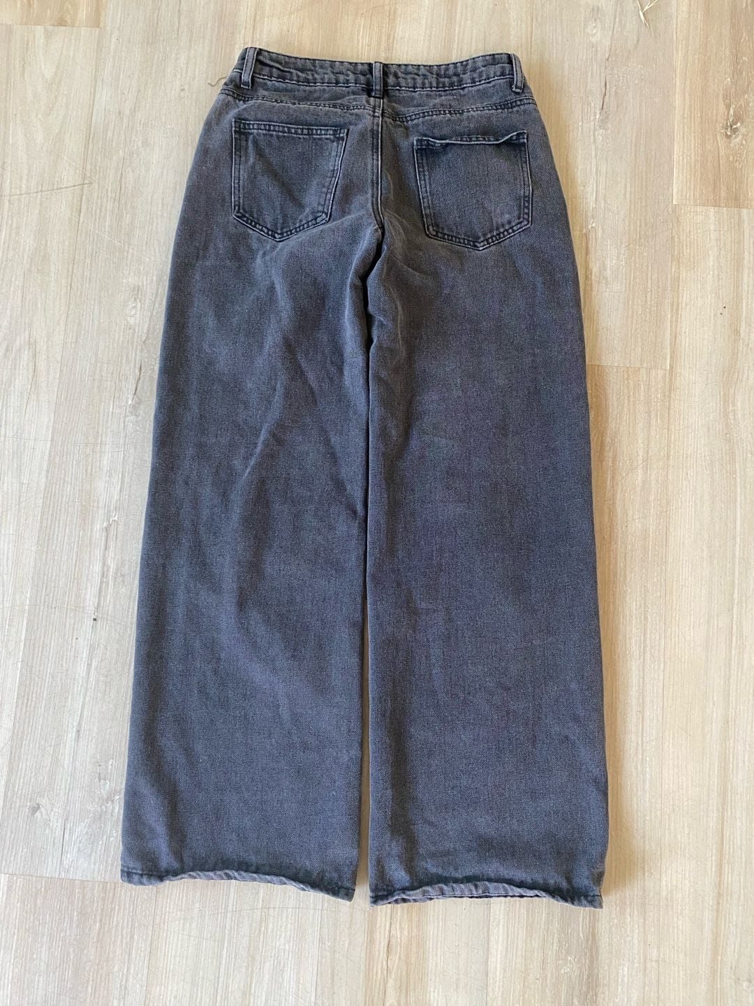 Edikted Baggy Jeans Size M Black Washed Wide Leg 5