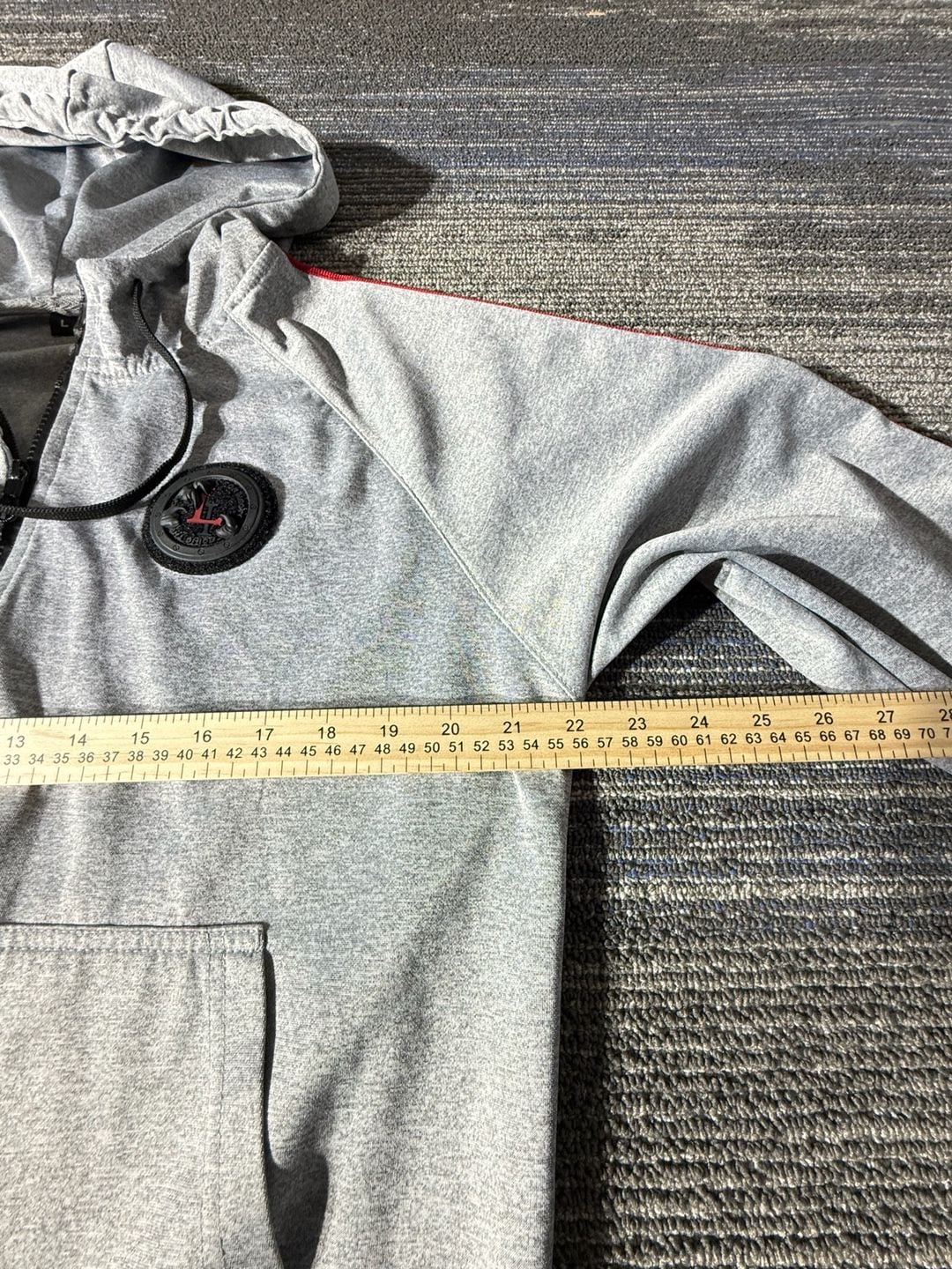 HT 16 Hoodie Size L Gray Full Zip Track Jacket 7