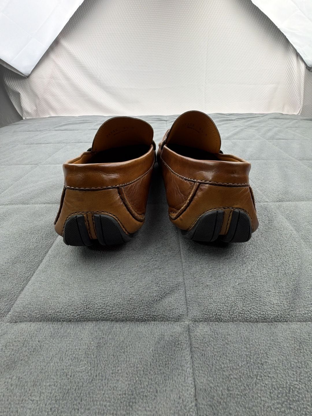 Magnanni Leather Bit Driving Loafers Brown Cognac 8