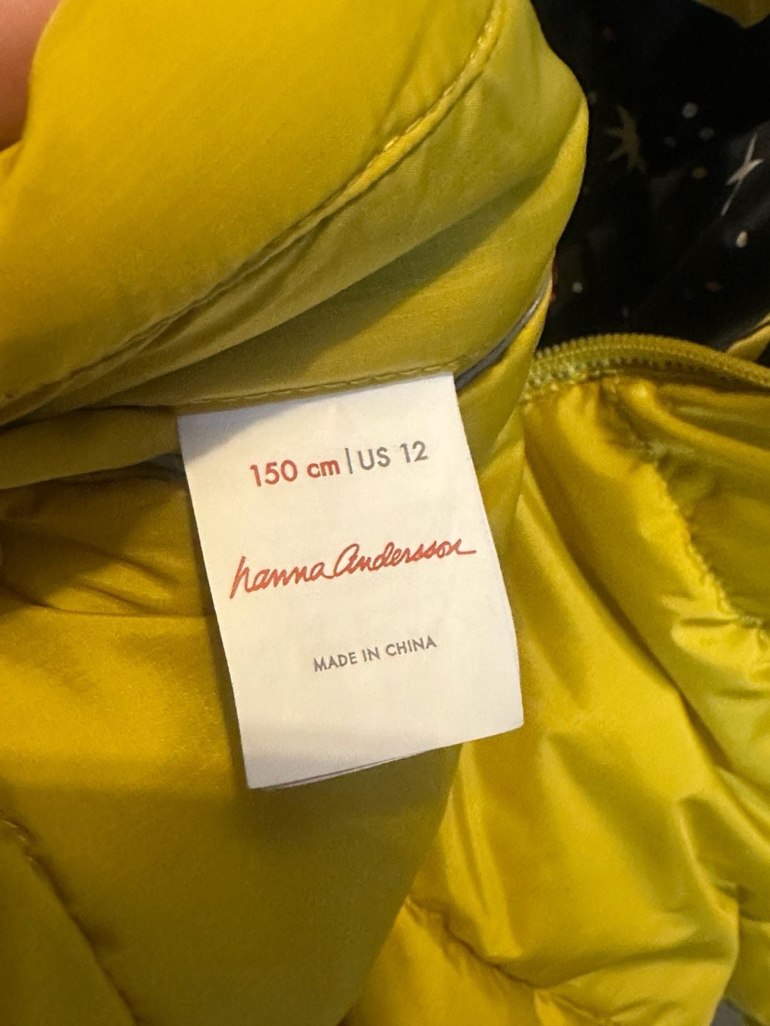Hanna Andersson Reversible Puffer Jacket Size 12 Space Print Yellow 7