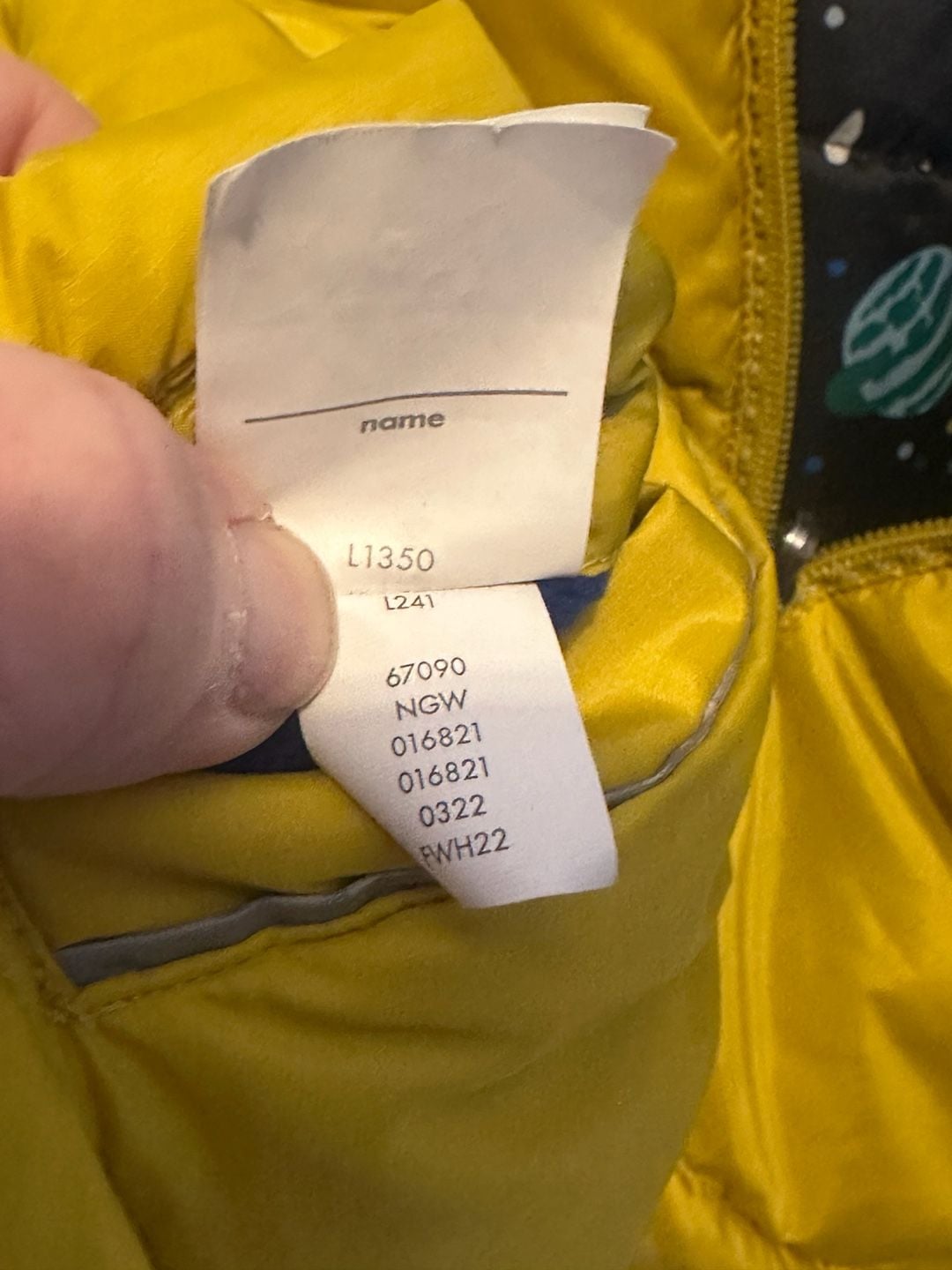 Hanna Andersson Reversible Puffer Jacket Size 12 Space Print Yellow 9