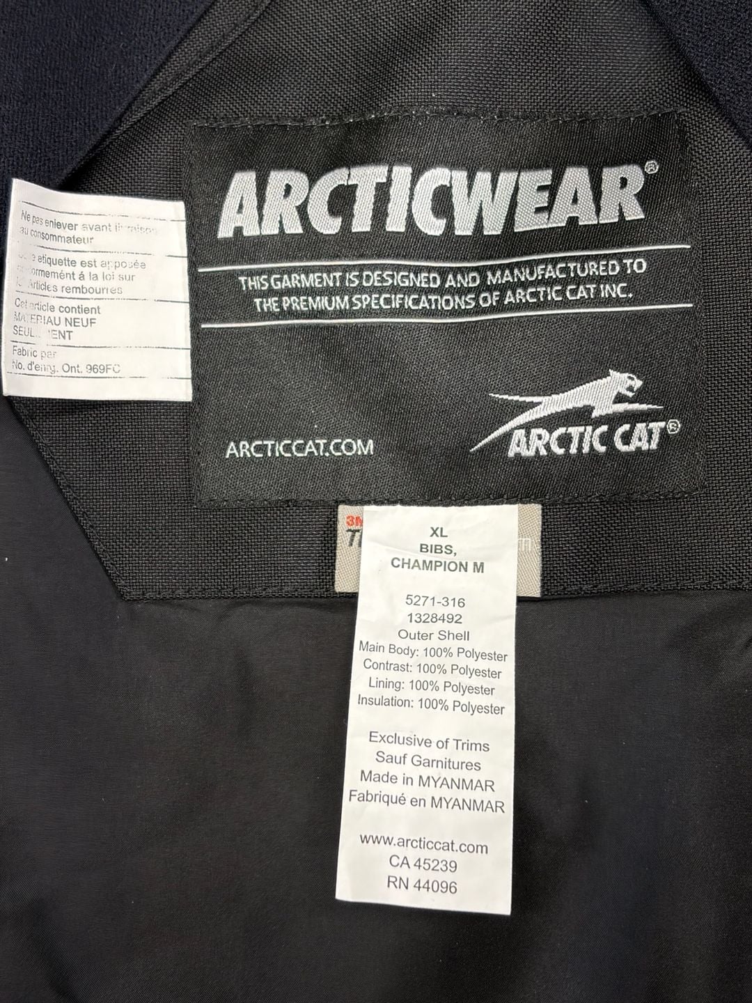 Arctic Cat Arcticwear Black Snowmobile Insulated Bib Size XL Men’s Worn twice 3
