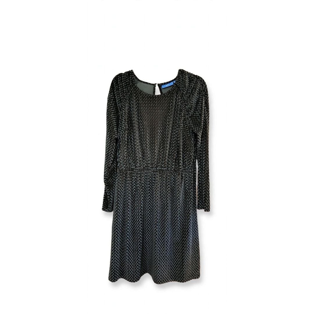 Apt. 9 Black Textured Velvet Long Sleeve Dress 4