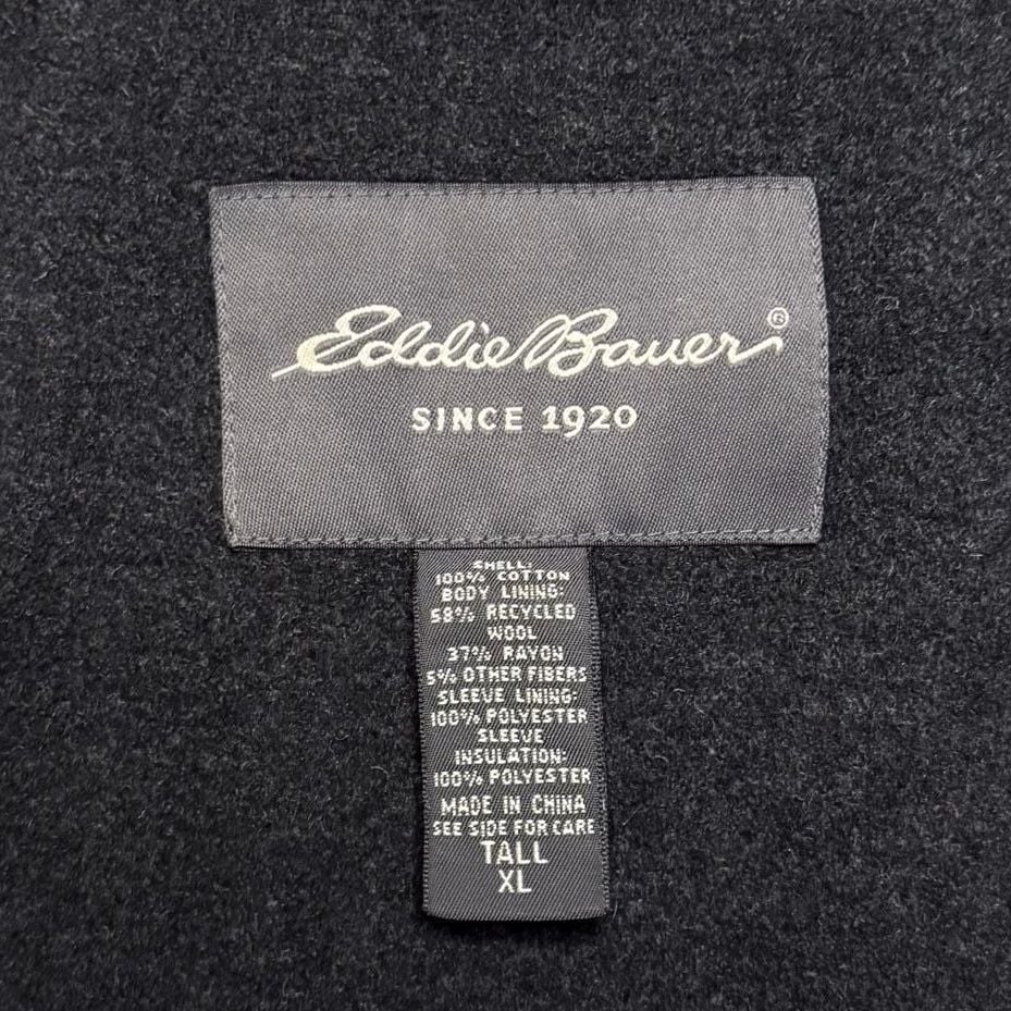 Eddie Bauer Men’s XL Tall Olive Heritage Fleece Lined Canvas Work Jacket 4