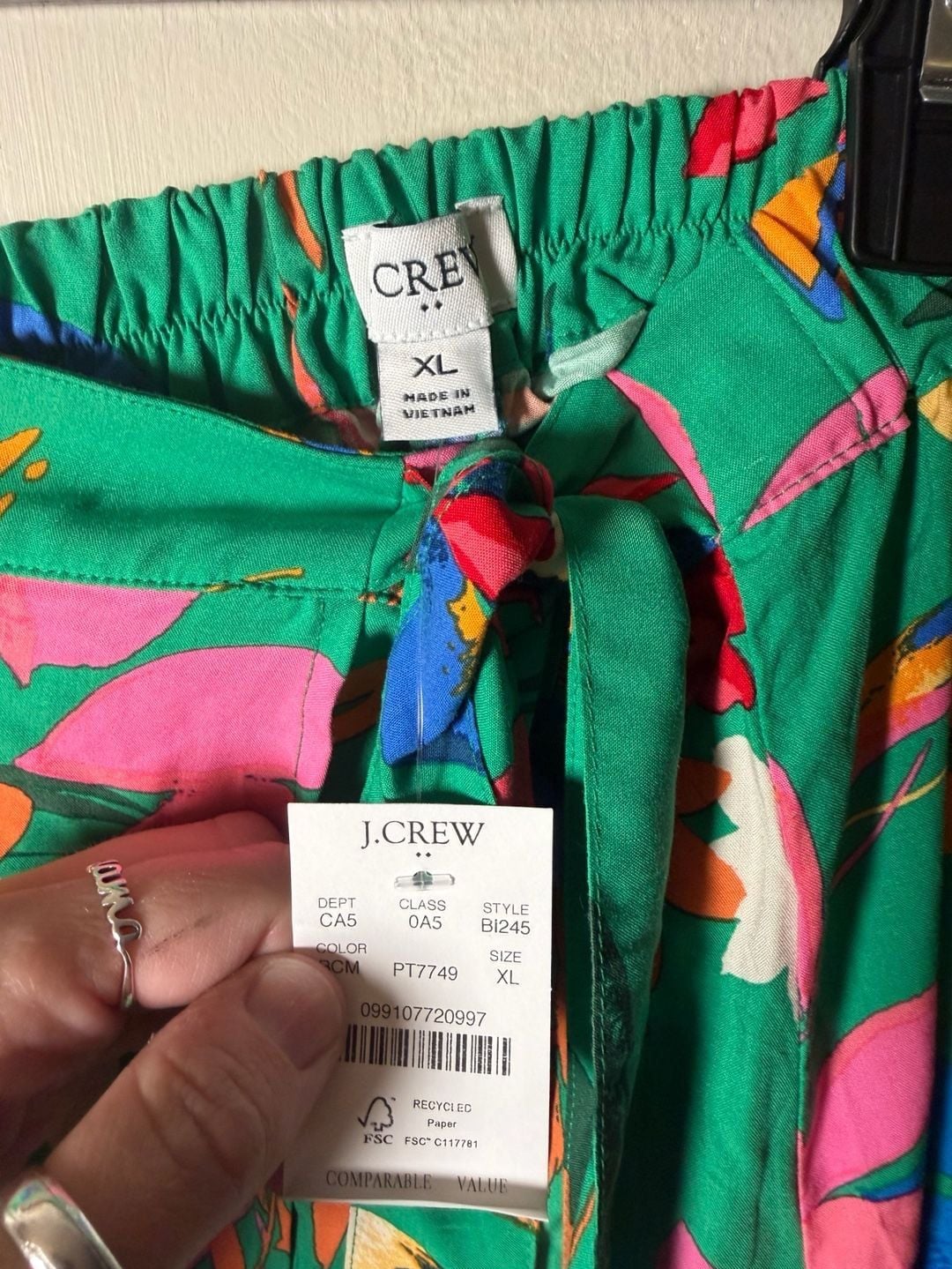 J. Crew Printed Faux Wrap Midi Skirt Size XL Bright Clover 4