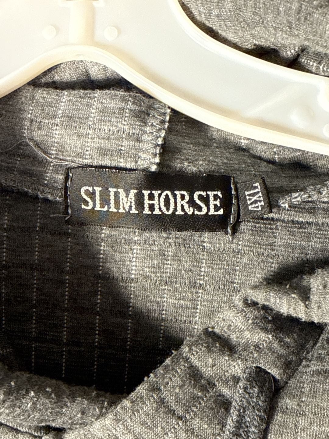 Slim Horse Quilted Hoodie Size 4XL Gray Pullover Sweatshirt 5