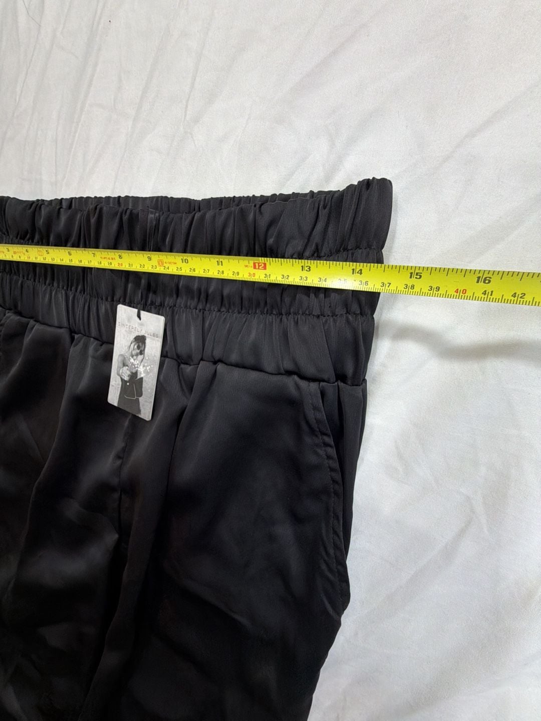 Sincerely Jules Pants Size L Black High Waist Satin 5