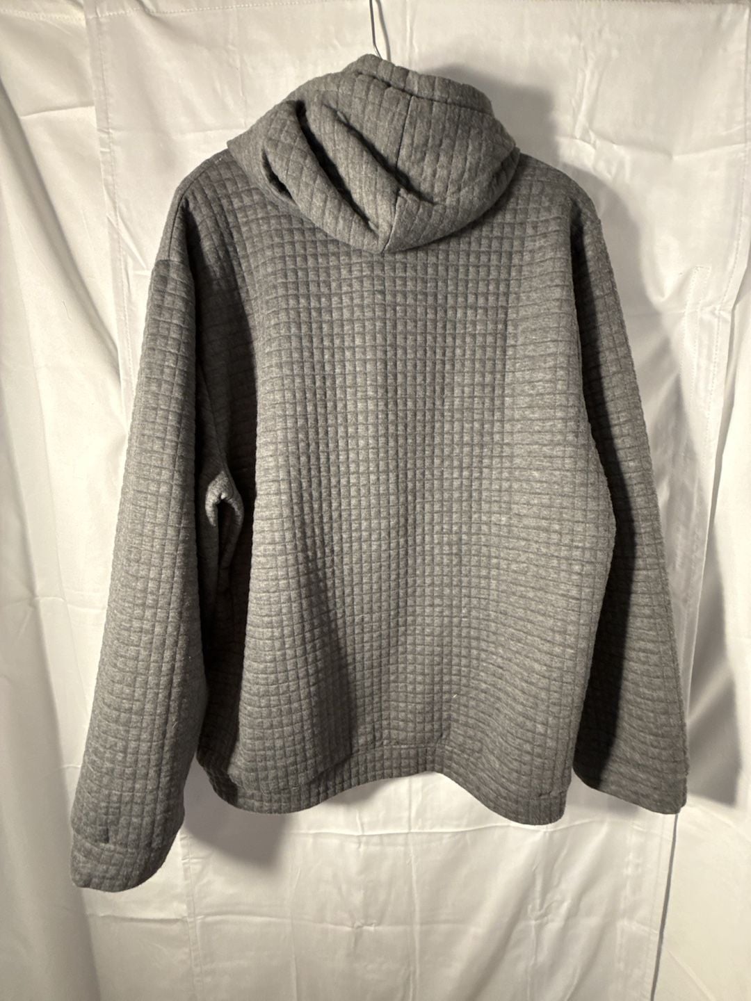 Slim Horse Quilted Hoodie Size 4XL Gray Pullover Sweatshirt 6