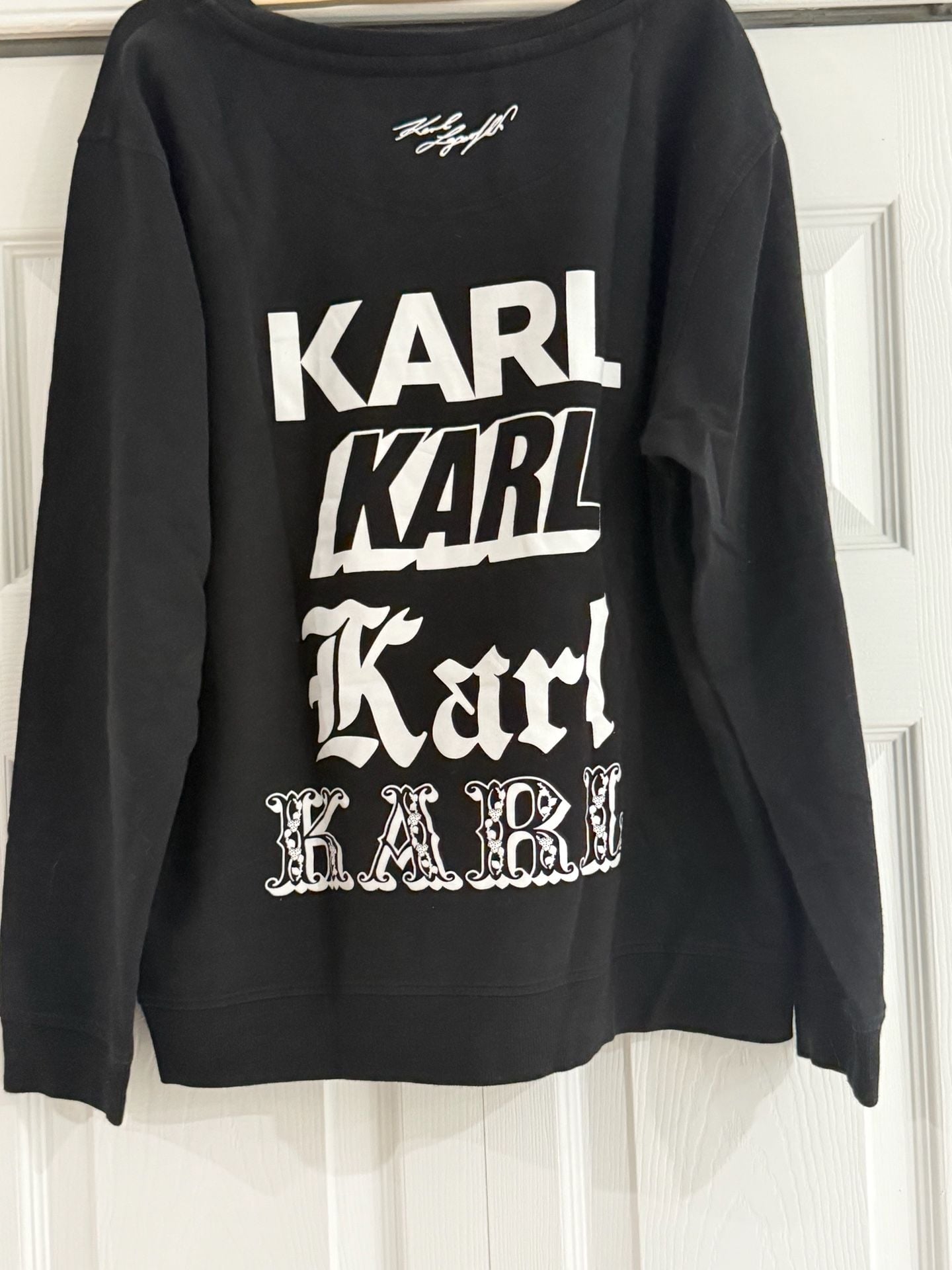 Karl Lagerfeld Paris Multi-Logo Sweatshirt Size L Black 3