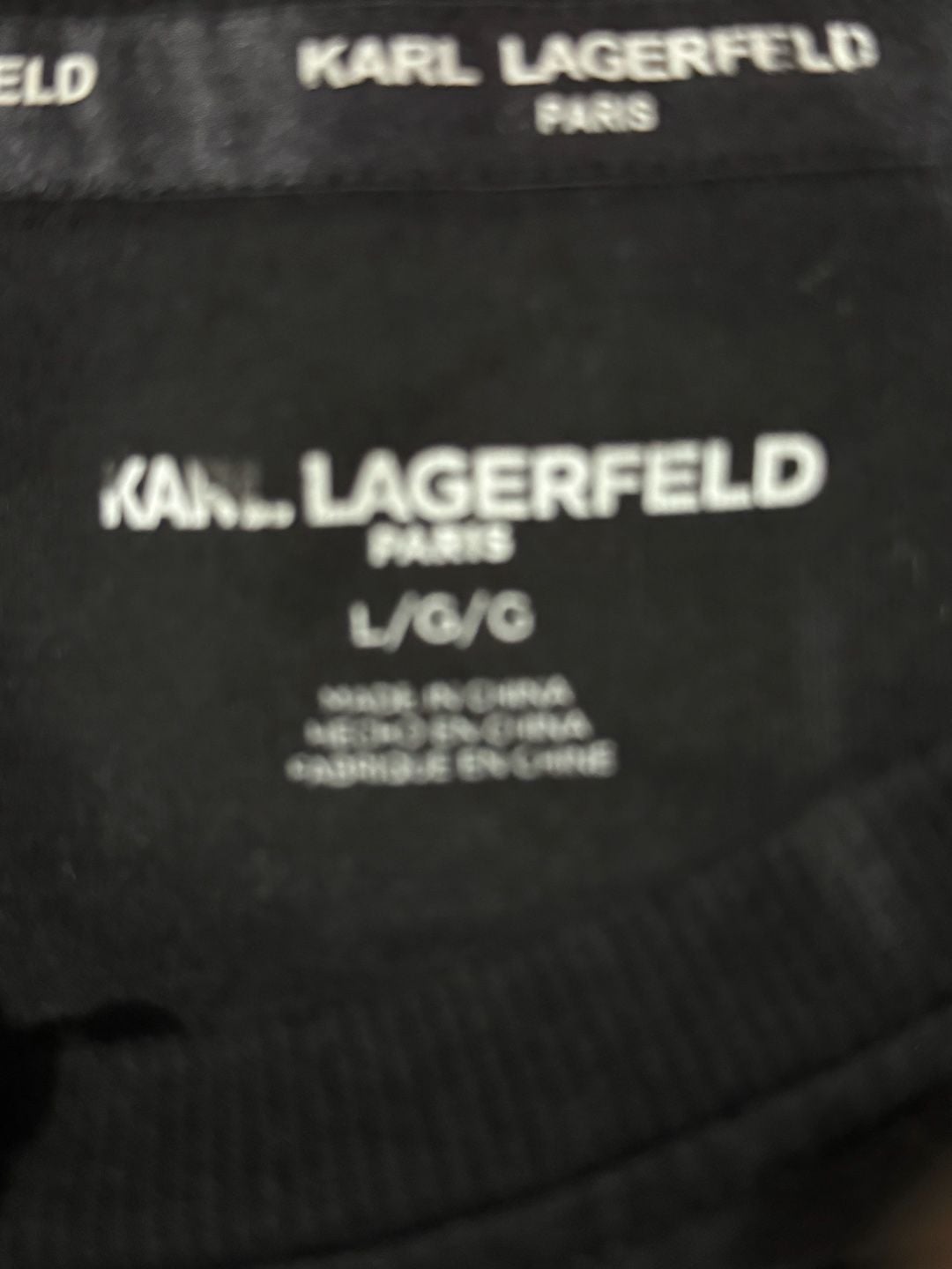 Karl Lagerfeld Paris Multi-Logo Sweatshirt Size L Black 4