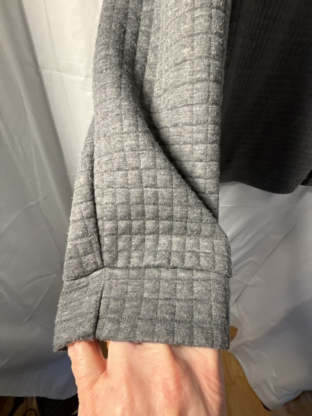 Slim Horse Quilted Hoodie Size 4XL Gray Pullover Sweatshirt 7