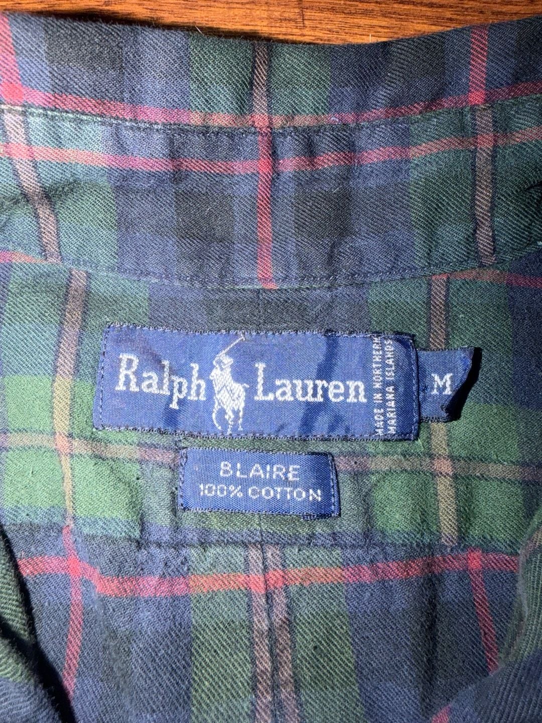 Ralph Lauren Plaid Button Down Shirt Green Blue Blackwatch 8