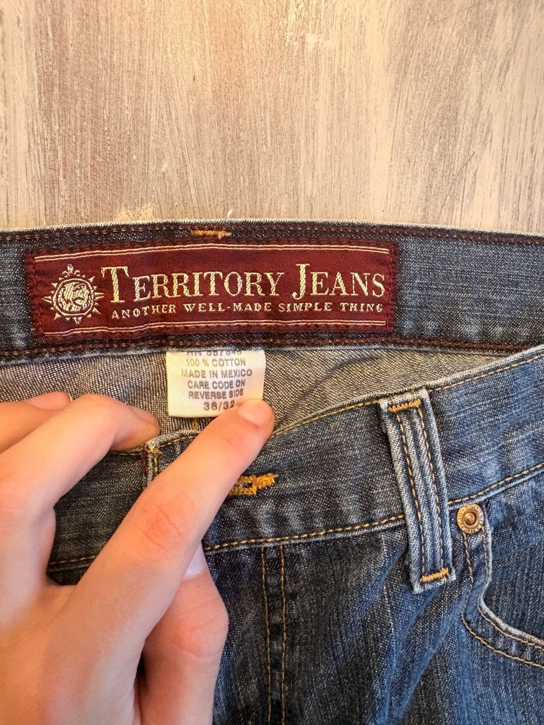 Territory Jeans Baggy Denim Pants Vintage Blue Skater Wide Leg 8