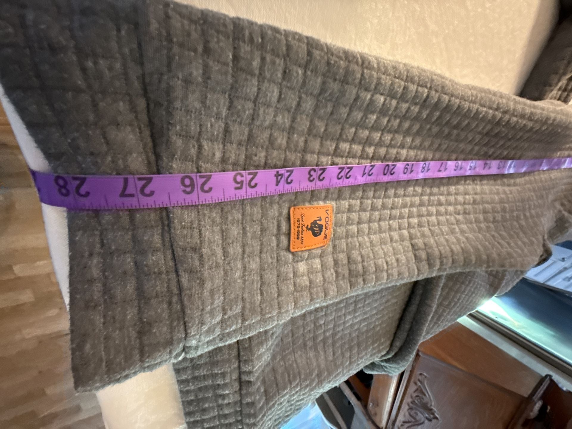 Slim Horse Quilted Hoodie Size 4XL Gray Pullover Sweatshirt 11