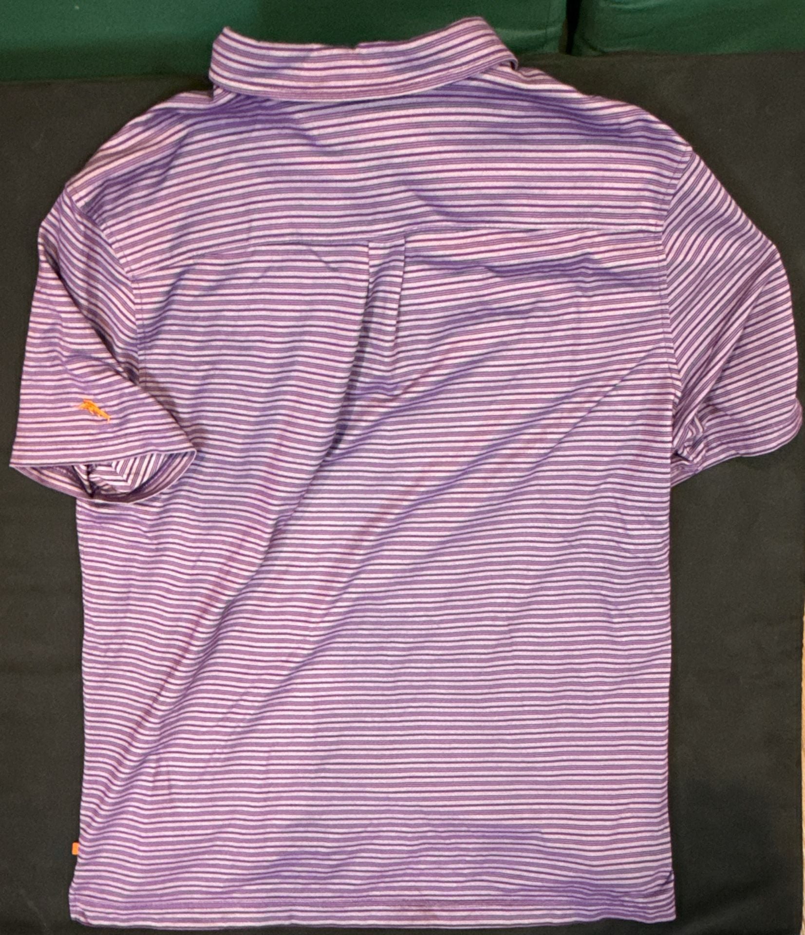Tommy Bahama Clemson Tigers Polo Size XL Purple Striped Golf Shirt 5