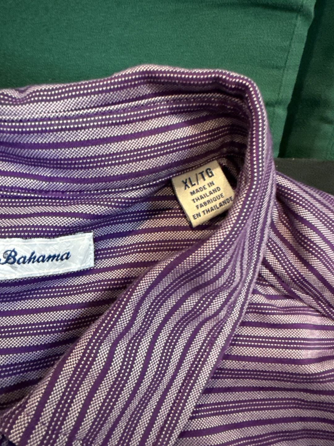Tommy Bahama Clemson Tigers Polo Size XL Purple Striped Golf Shirt 4