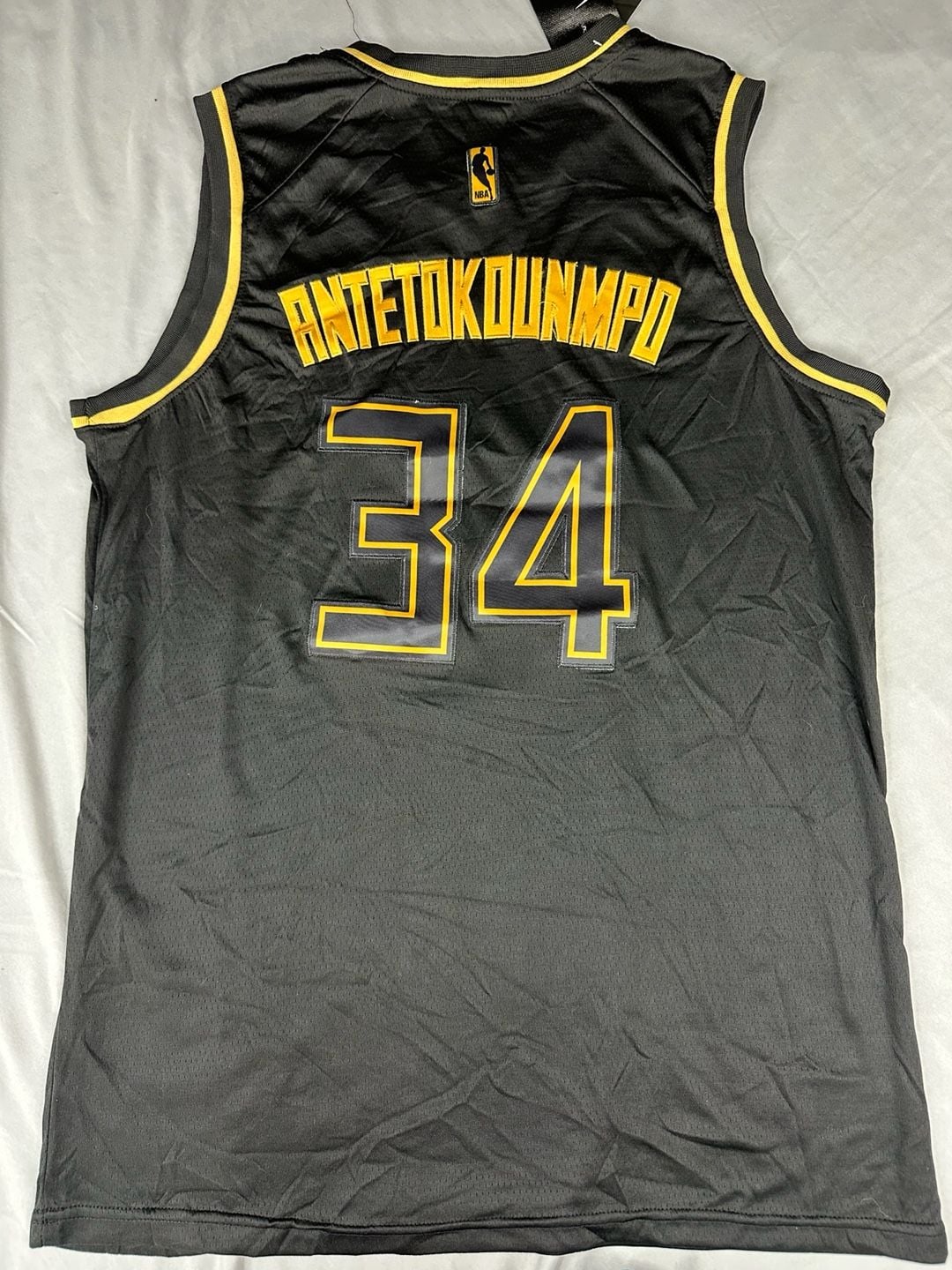 Nike Milwaukee Bucks Swingman Jersey Size 50 Black Golden Edition 8