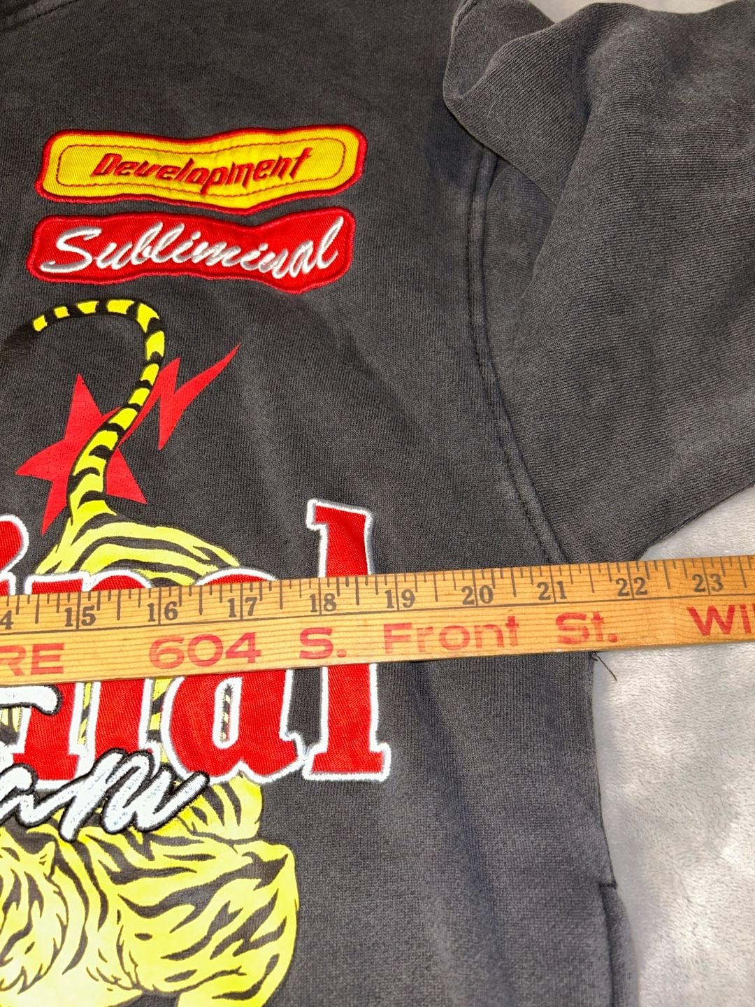 Men’s  Subliminal Racing Team Full Zip Hoodie Black all patches size small  7