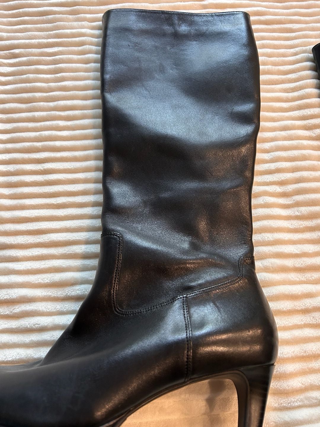 Rockport KS8580 Knee High Boots Size 8 Black Leather Heeled Riding 3