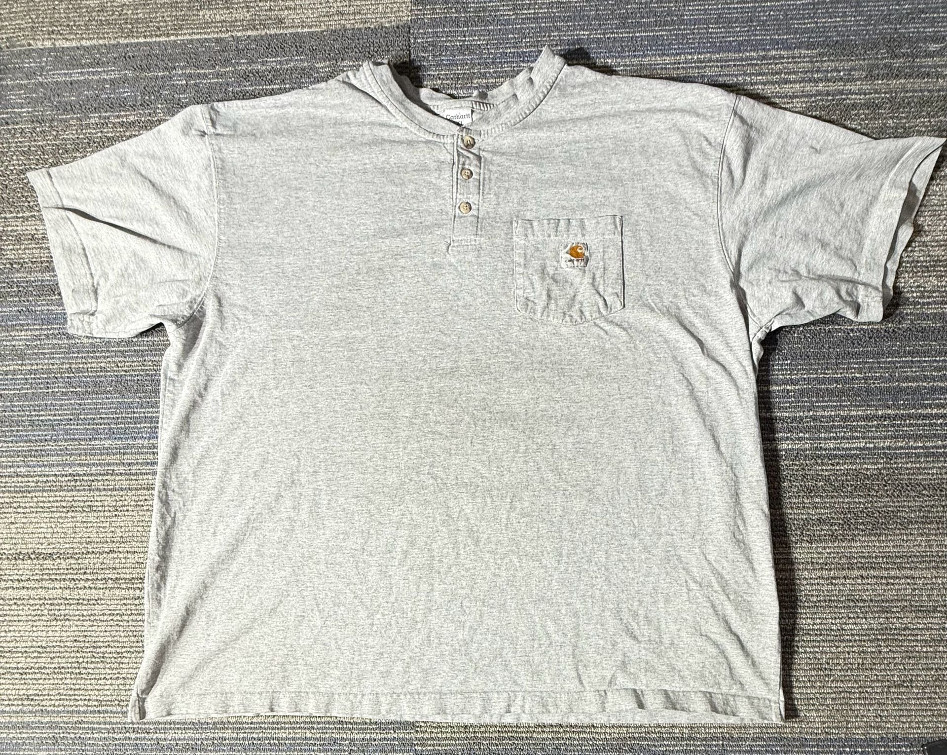 Carhartt Henley Pocket T-Shirt Size 2XL Gray 2