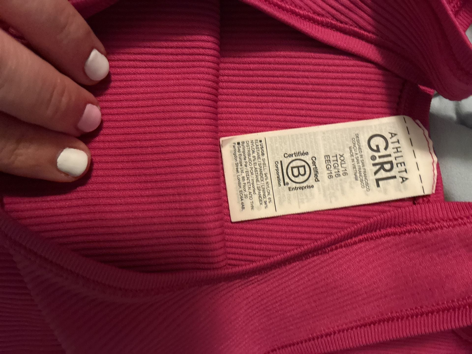 Athleta Girl Seamless Top Size XXL/16 Blue & Pink 2-Pack NWOT A816 9