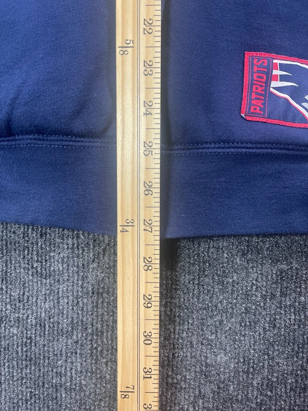 Majestic New England Patriots Size XL Zip-Up Fleece Hoodie Navy 8