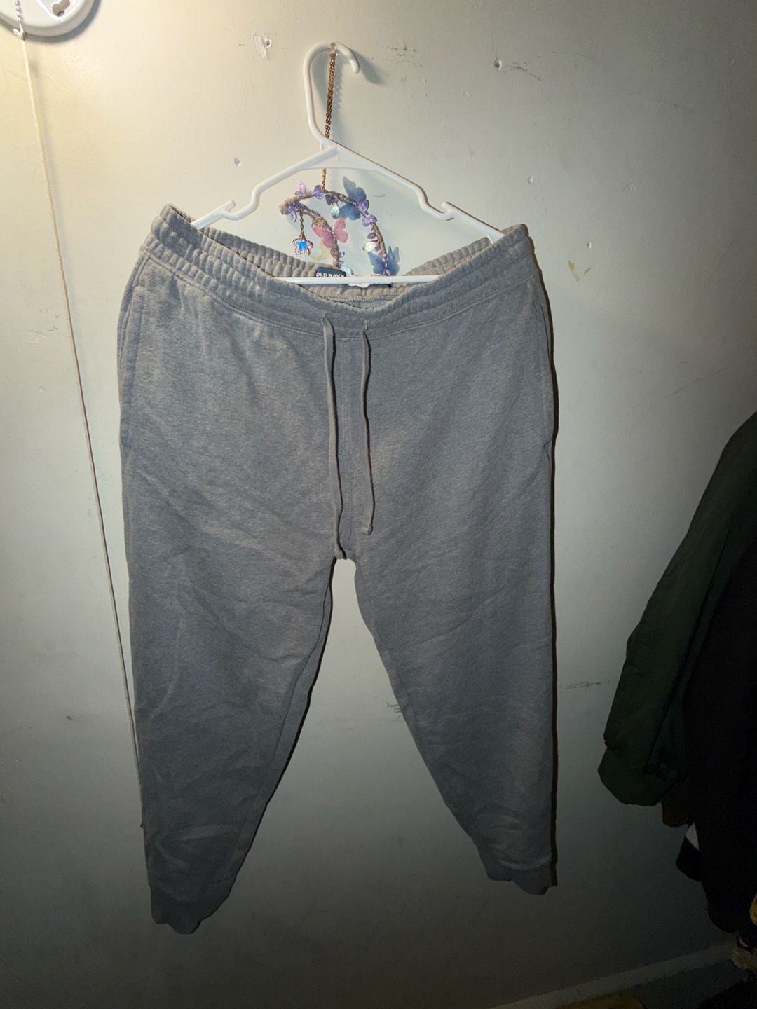 Old Navy Jogger Sweatpants Size L Gray Drawstring Fleece Lounge 2