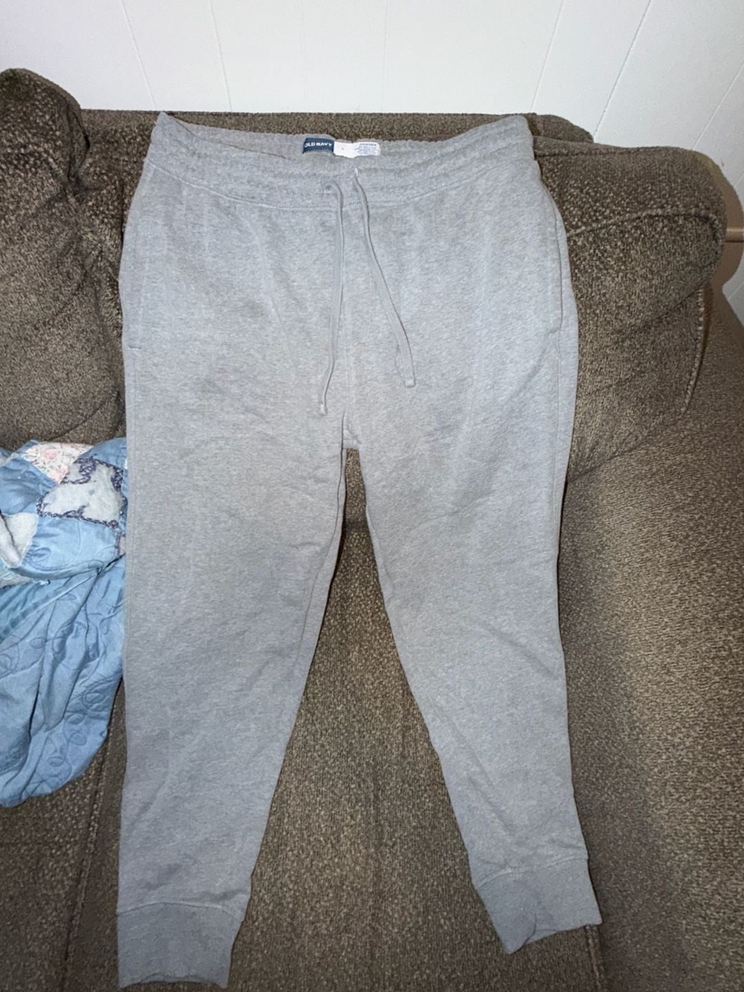 Old Navy Jogger Sweatpants Size L Gray Drawstring Fleece Lounge 3