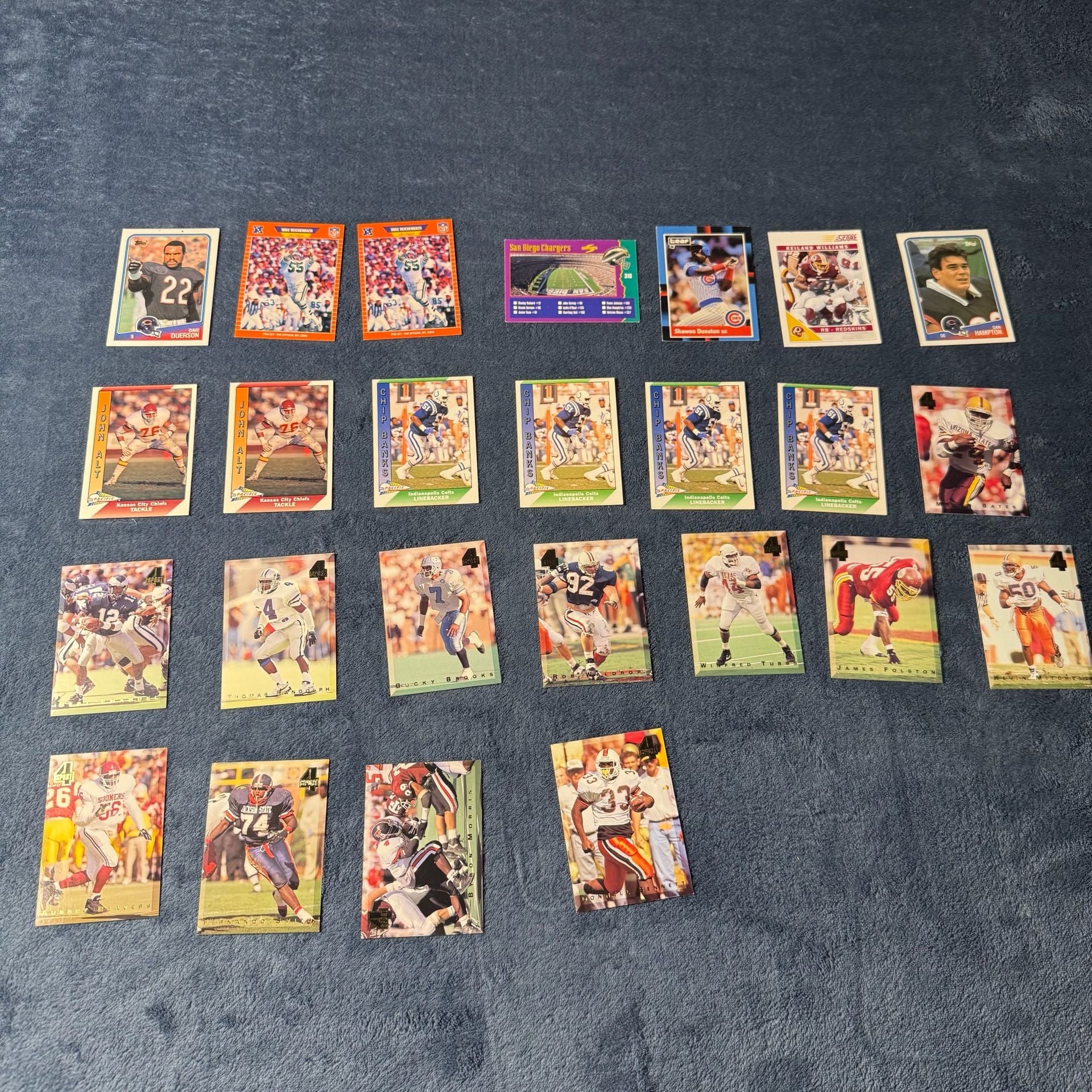 Vintage NFL Football Trading Cards Lot of 22 1