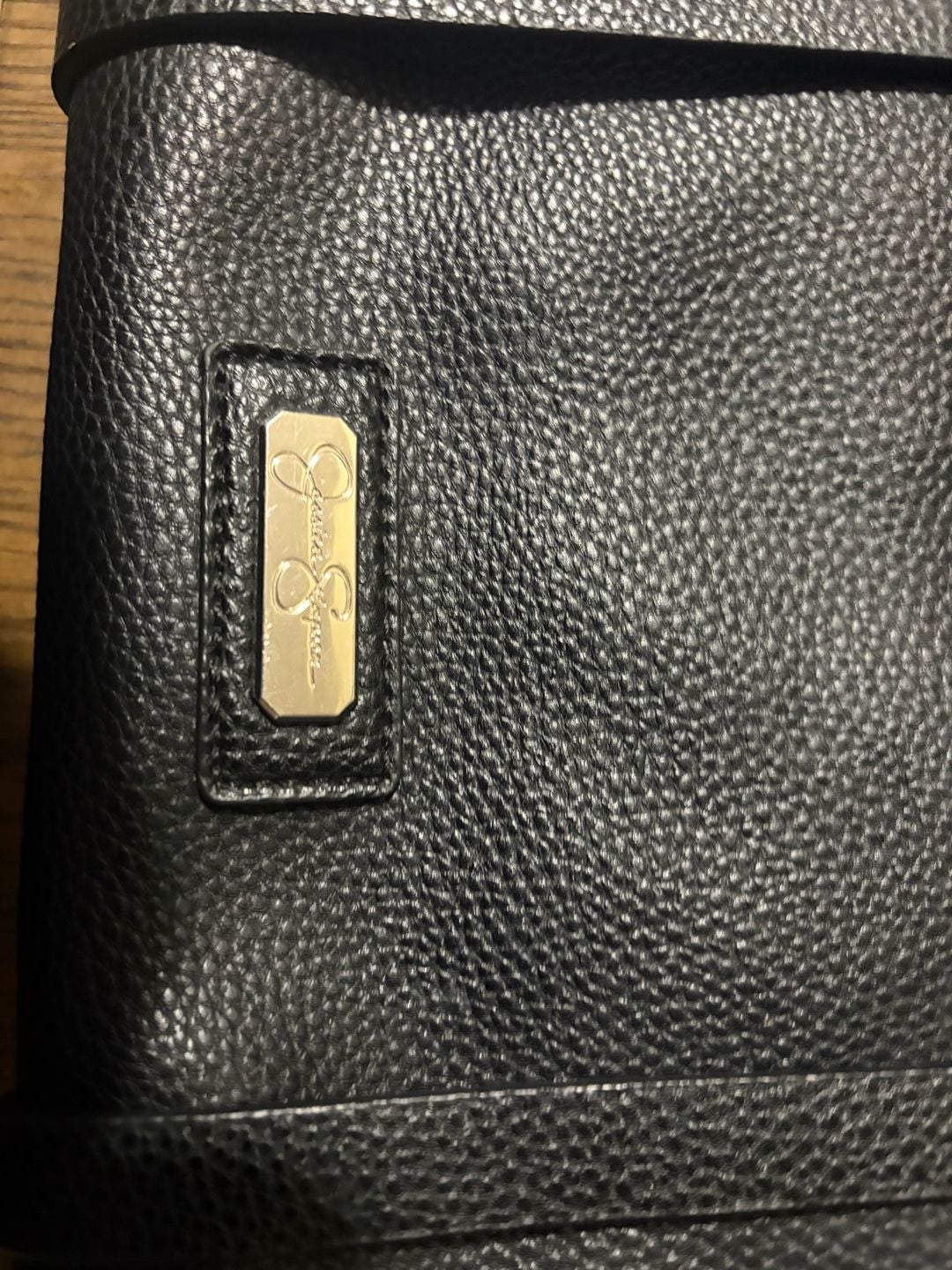 Jessica Simpson Black Pebble Faux Leather Tote Handbag 3